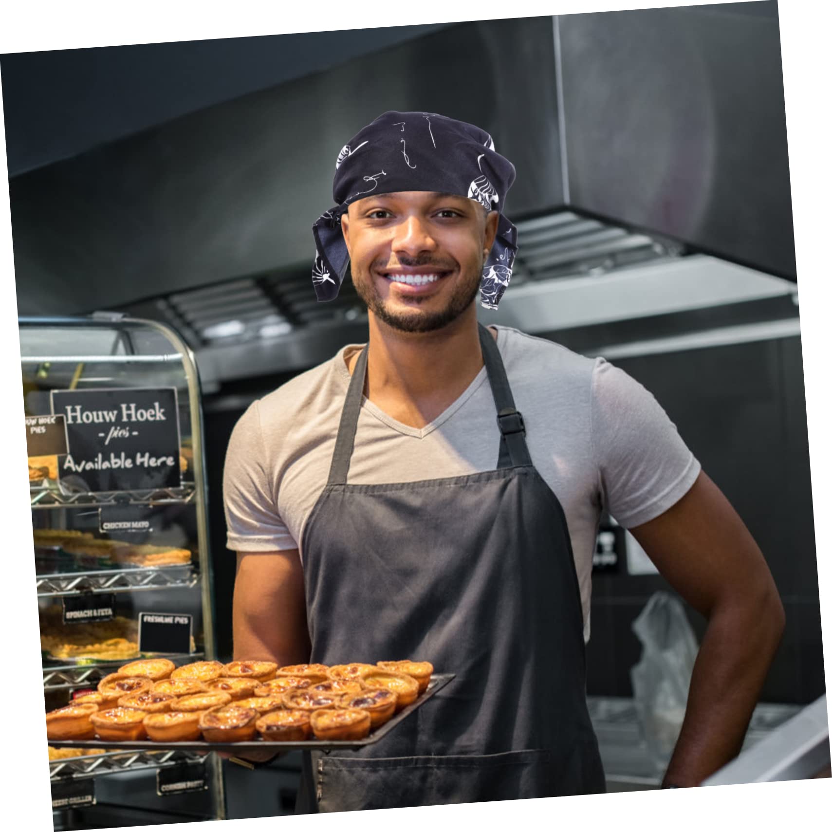 BESTYASH Cappello Da Cameriere Cappello Bouffant Regolabile Berretto Da Lavoro Chef Unisex Berretto a Bandana Cappello Bandana Da Cuoco Cappello Da Chef Cuoco Uniforme Cappelli Blue Tessuto