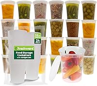 Freshware 24-Pack 32oz Meal Prep Containers with Lids - BPA-Free, Leakproof, Stackable, Microwave/Freezer/Dishwasher Safe