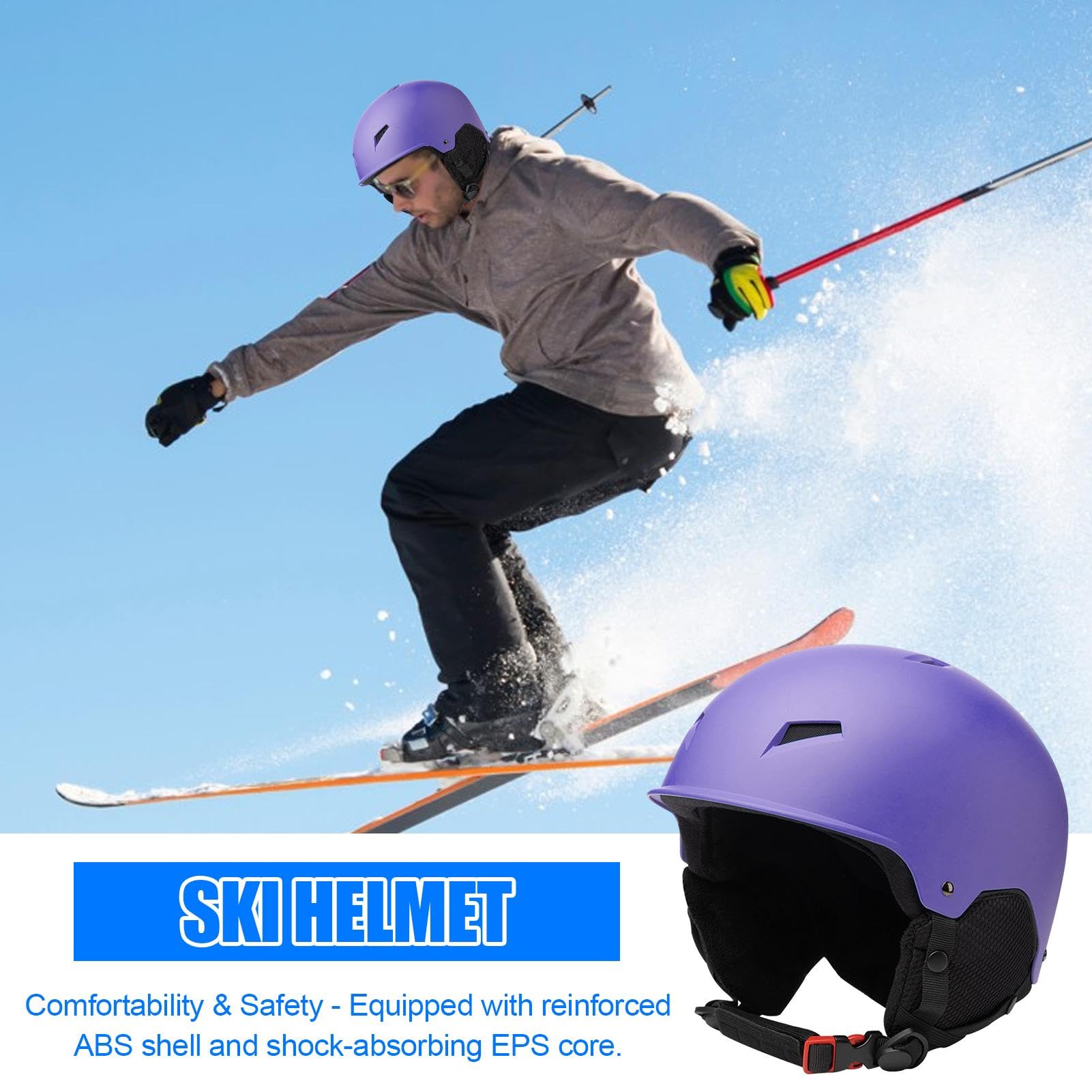 Elmetto da snowboard, cappello di sicurezza per lo sci,Cappello di | sicurezza antiurto per protezione da snowboard | Cappello protettivo portatile Cappello di sicurezza multiuso traspirante per