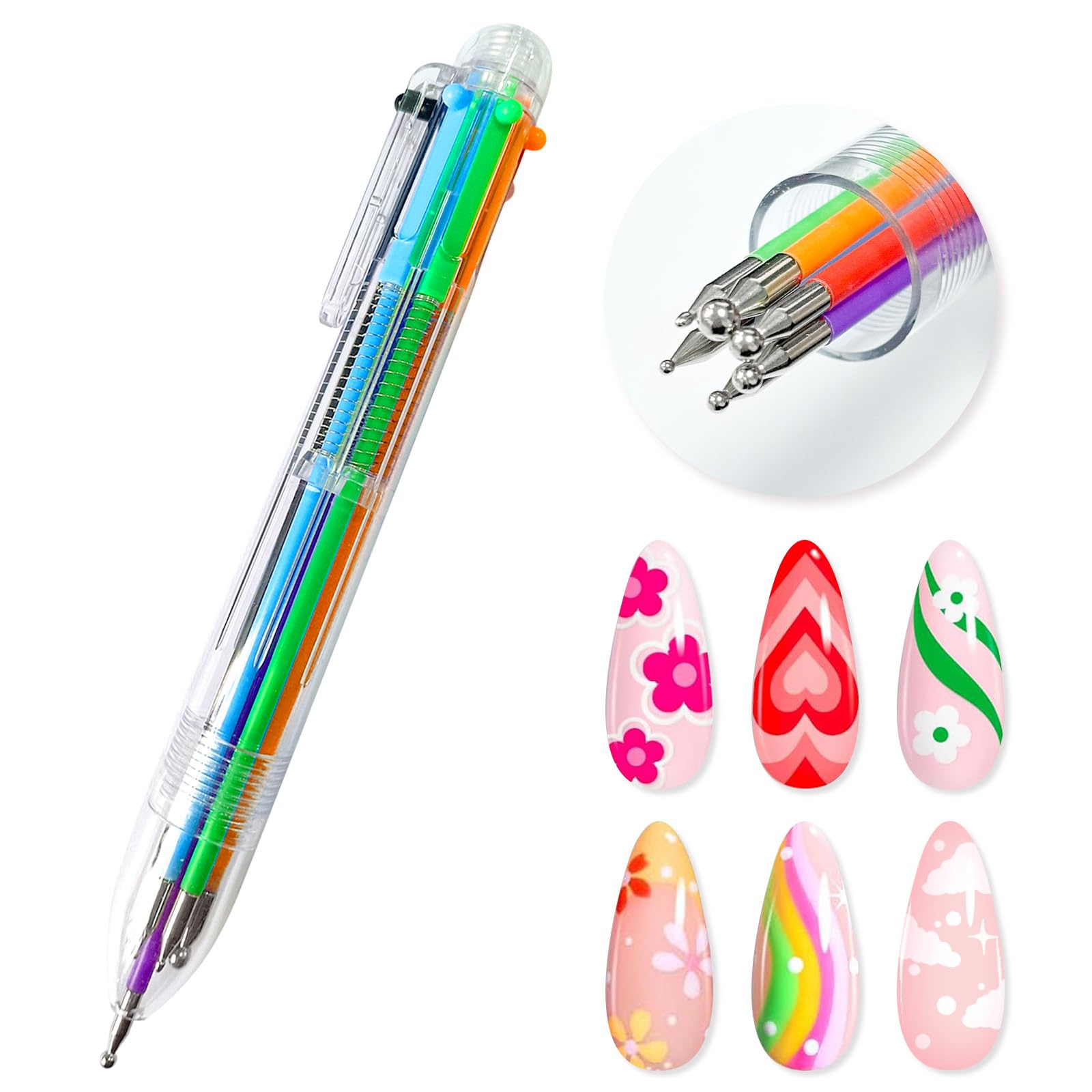 ネイルアート用品(筆など) pyon Amazon.com: Nail Dotting Pen Nail Art 6 in 1 Dotting Tools in