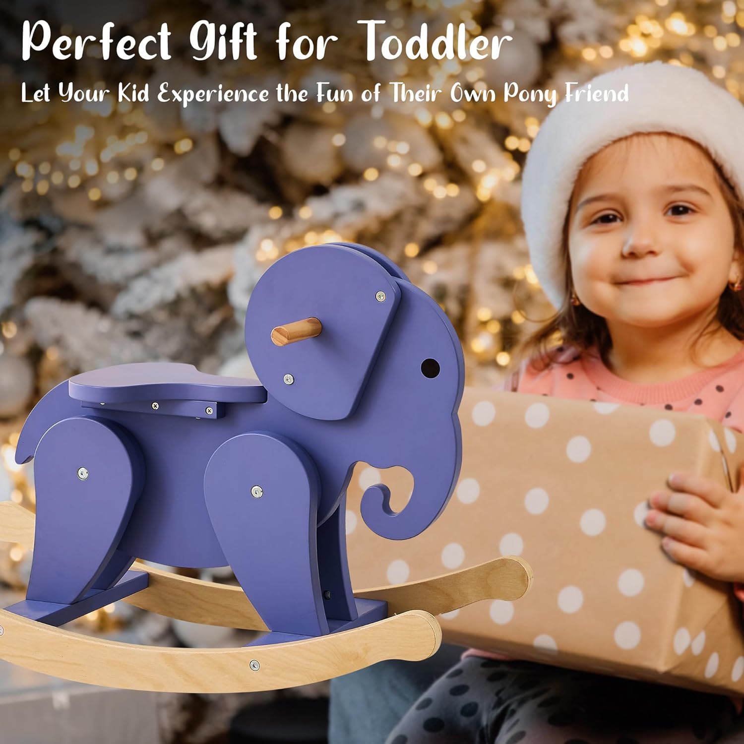 Rocking Horse for Kids 1-3 Years Old, Premium Wooden Rocking Toy for Toddlers for Indoor & Outdoor Activities, Baby Horse Riding Toy for Birthday & Visit Gifts