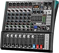 TKLBLS L8 8-Channel Pro Audio Mixer: 99 DSP Effects, Bluetooth, 48V Phantom Power, 7-Band EQ, USB for DJ Karaoke Studio Streaming
