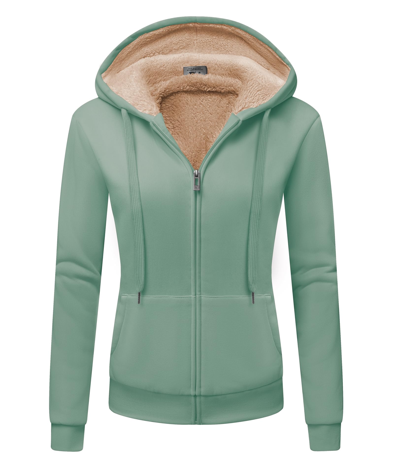 GEEK LIGHTING Felpa Donna con Cappuccio Foderata in Pile Calda Giacca Invernale con Zip Felpa Pile Donna Teddy Hoodie con Cerniera Sweatshirt Inverno Autunno S-2XL