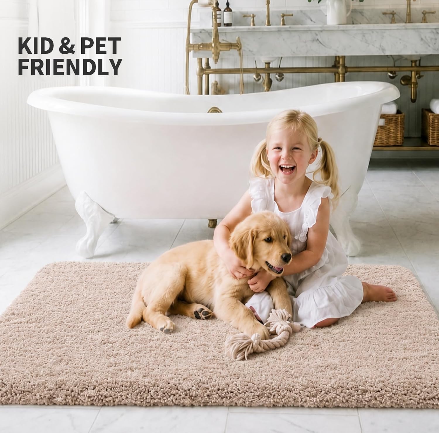 ILANGO Bathroom Rugs 24" × 17", Extra Soft Absorbent Microfiber Bath Rugs image 2