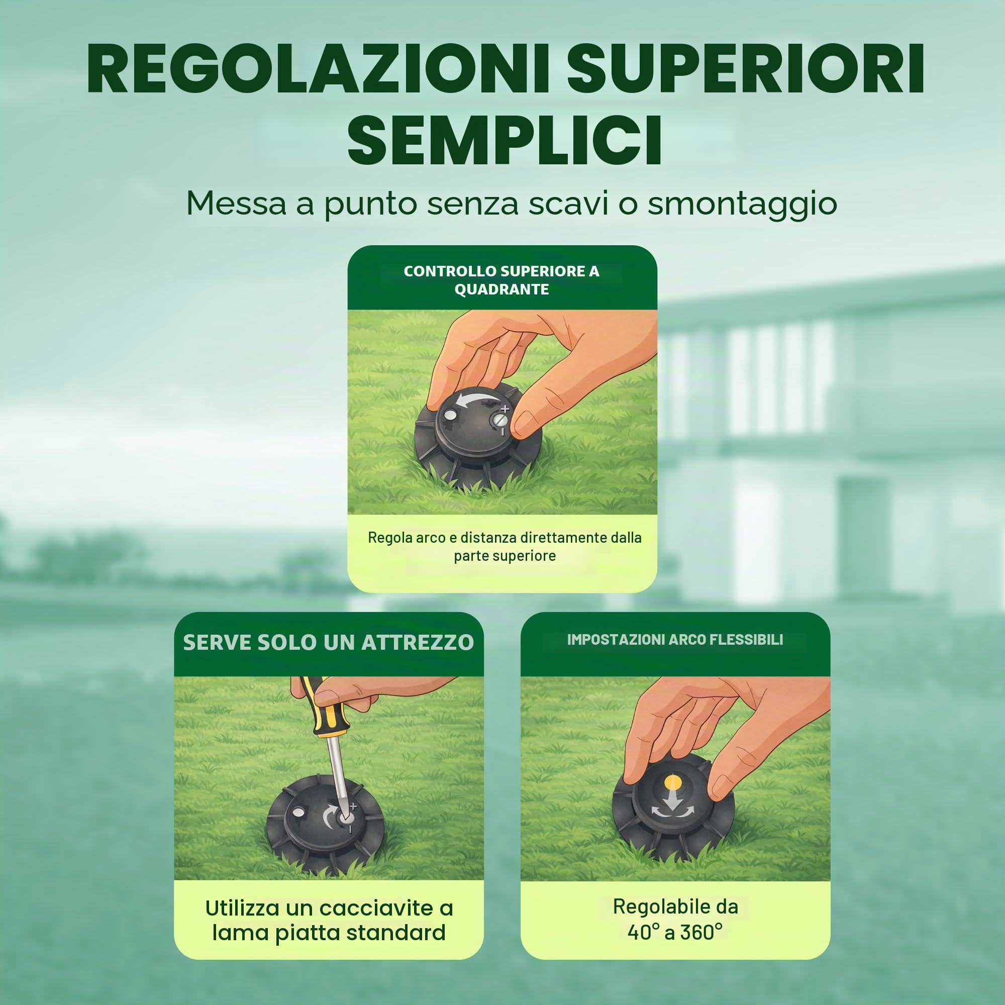 Rain Bird 5000 - Set di 4 testine a rotore per l’irrigazione