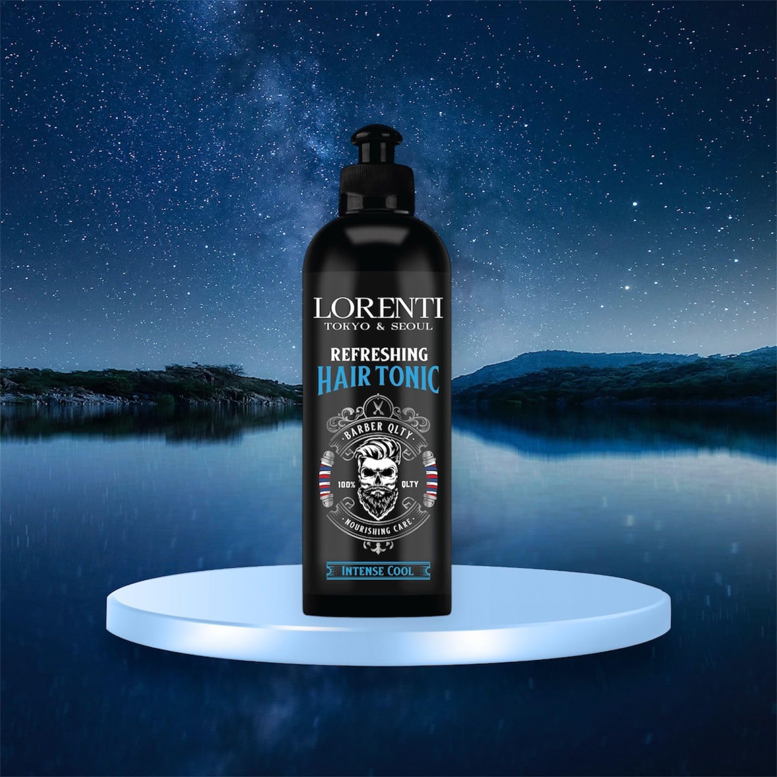 Lorenti Refreshing Hair Tonic 200ml | Intense Cool Haarwasser mit Menthol & Minze | Erfrischende Kopfhautpflege gegen Juckreiz & Trockenheit | Herren Aftershave-Tonic für Haare & Bart