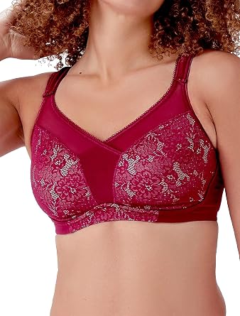 Berlei Women's Beauty Everyday Non Wired Full Support Bra, B525, Burgundy, 36C