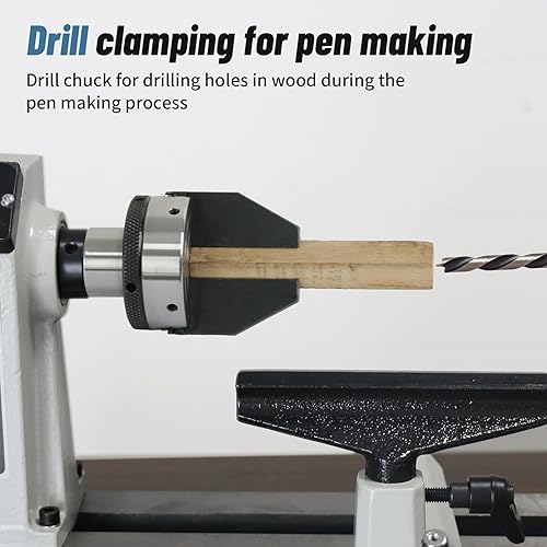 Miniatura 7 de HAowosi Productos de carpintería Dedicated Pen Drilling Torno Chuck 2 pulgadas 2-Jaw,Portabrocas de perforación en blanco con rosca directa de 1" X