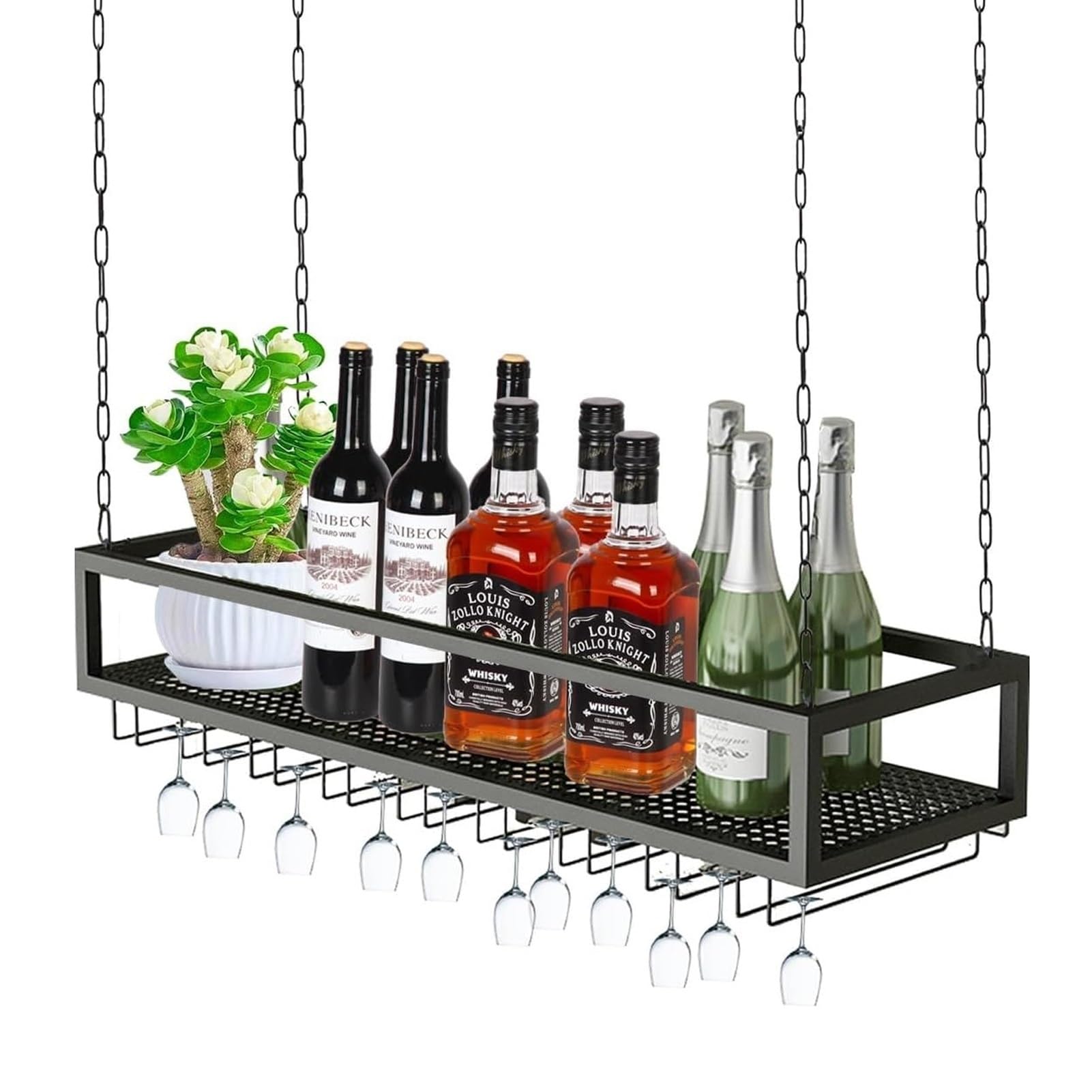 Organisateur de verres pour bar à café et support plantes en métal