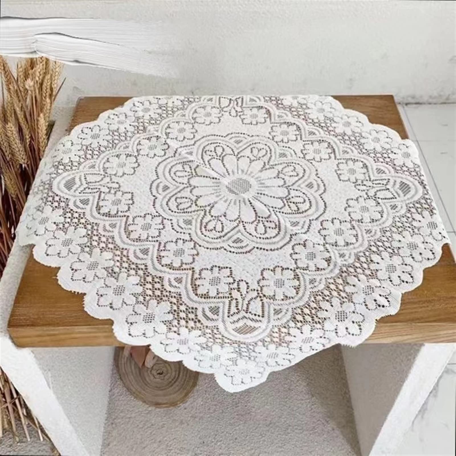 Dentelle française pastorale pour nappe de table basse style vintage