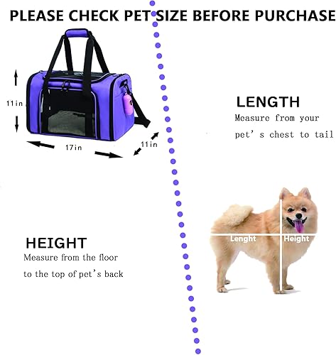 Miniatura 31 de Transportador de gatos para perros y mascotas, bolsas para gatos pequeños y medianos, perros y cachorros de 15 libras, de lado suave, aprobado por