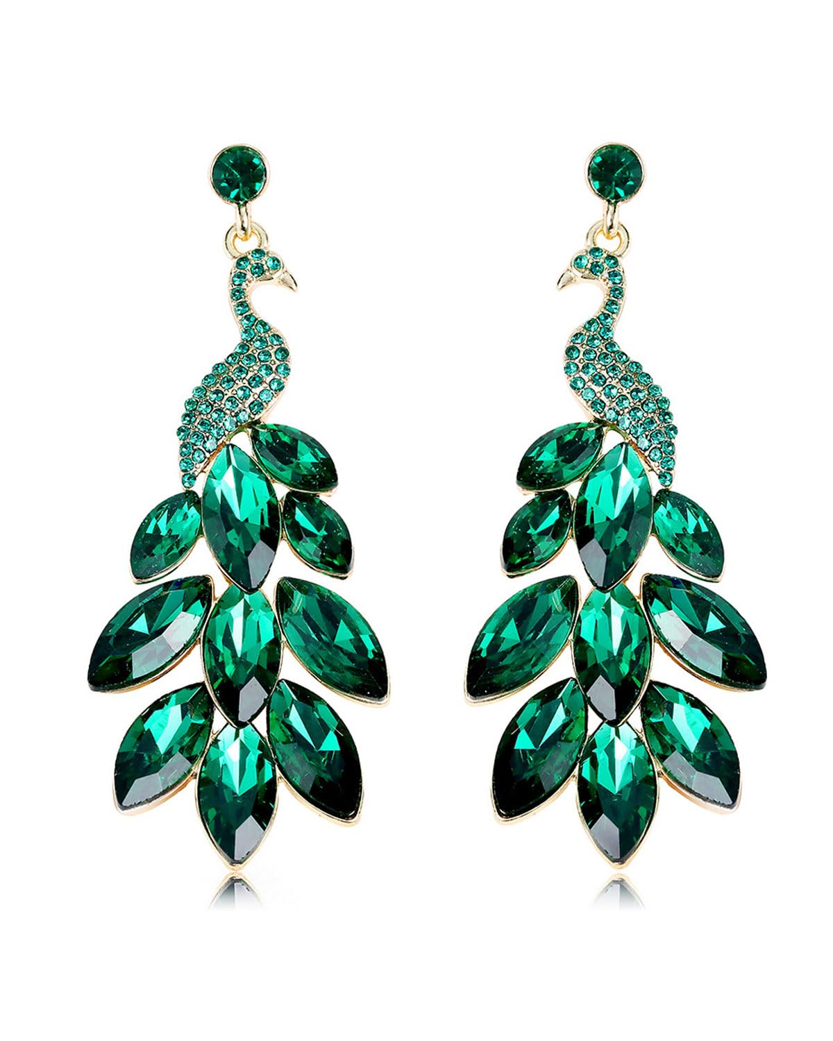 1 pieza de pendientes de borla para mujer, pendientes de pavo real, cristales austriacos, estilo boho, perlas en cascada, borlas, pendientes colgantes