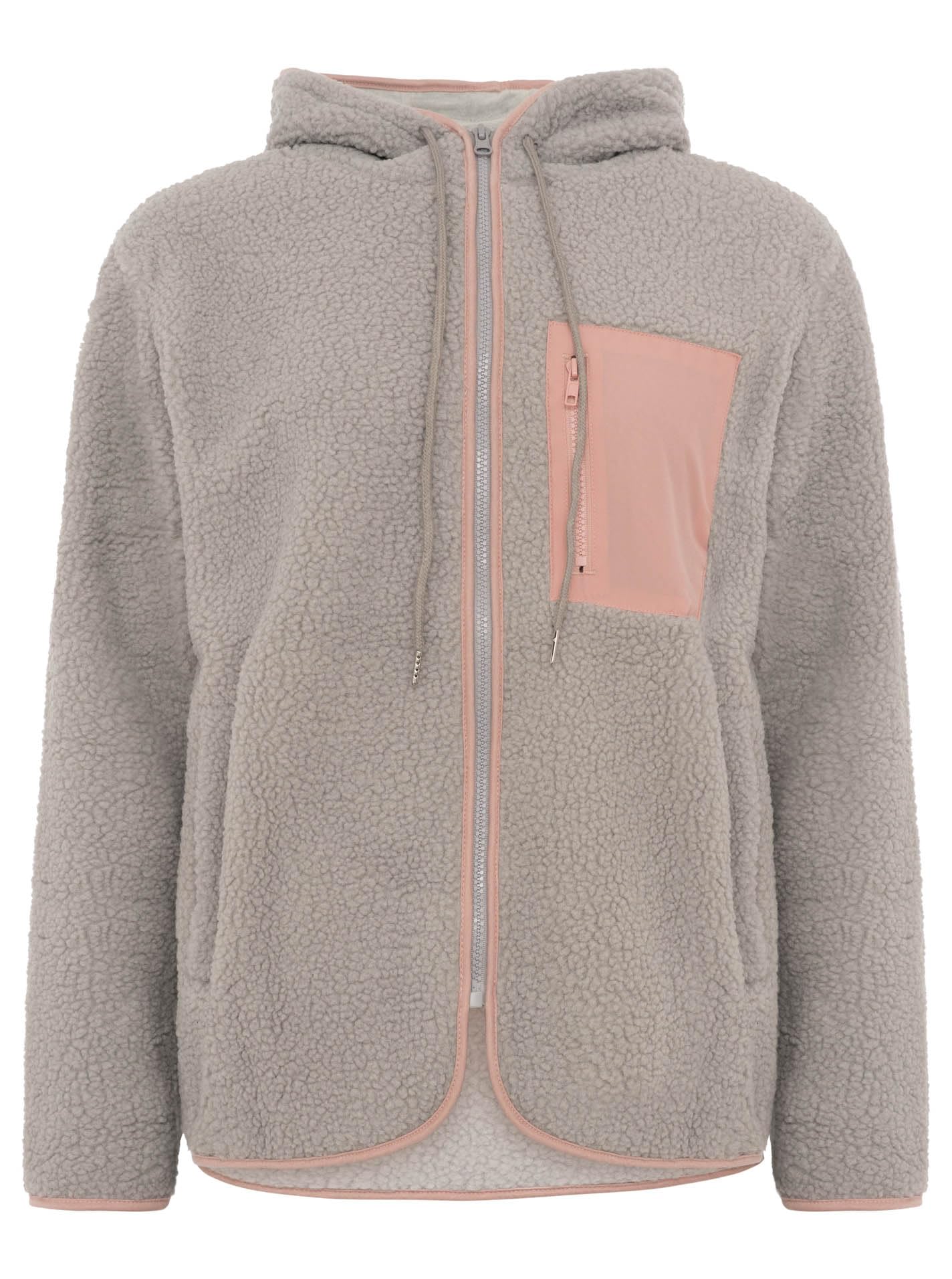 Zwillingsherz Damen Teddyjacke Classic mit Kapuze– Kuschelige Fleece Jacke mit Reißverschluss, Warm & Weich Uni