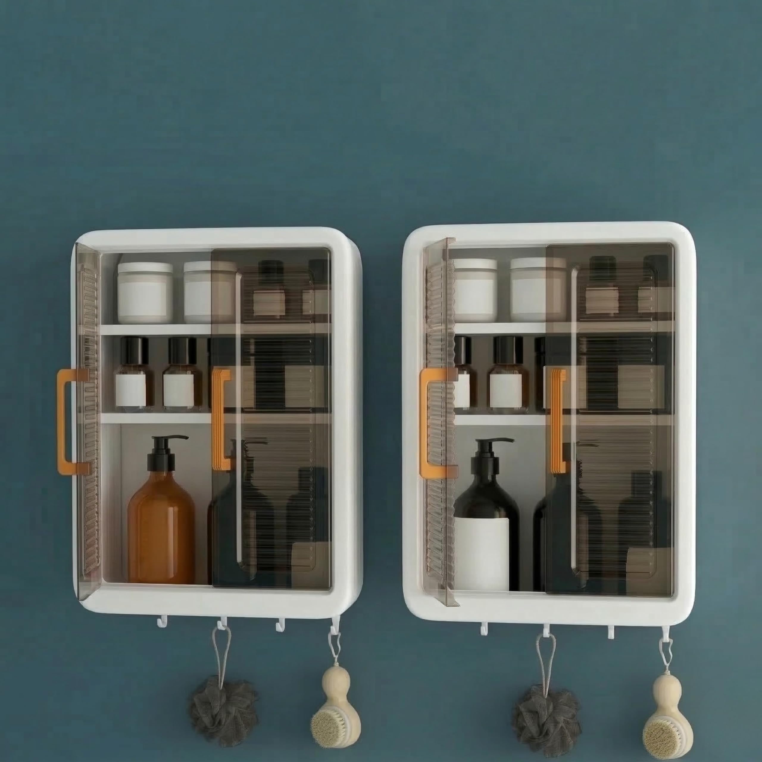 GLOXY Bathroom Cabinet Combo Pack of 2 – Wall Mounted 3 Layer Bathroom Shelf Storage Cabinet to Keep Toiletries & Skincare & Makeup Essentials Well Organized | Multipurpose Washroom Organizer Cabinet