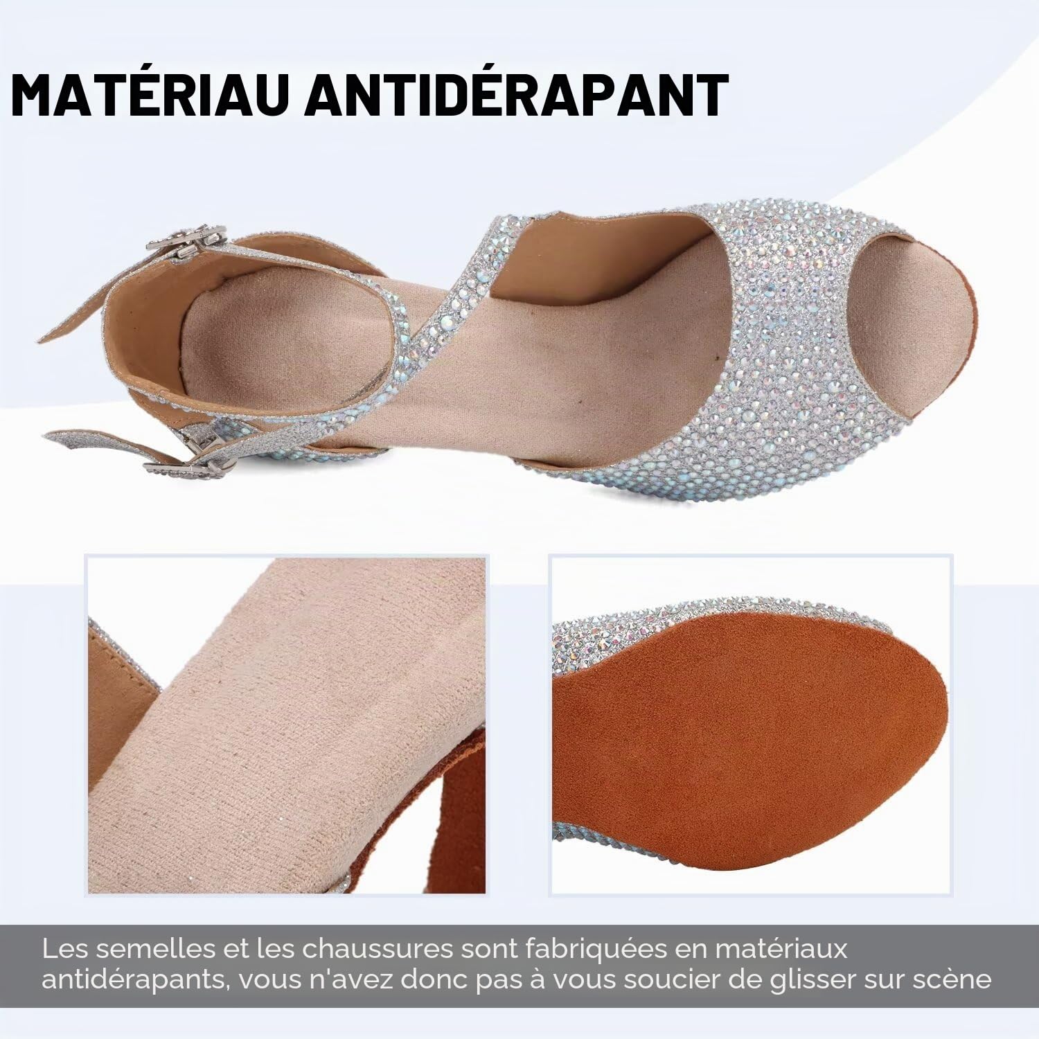 Femmes Chaussures de Danse Latine Satin Salsa Salon Mariage Danse Chaussures pour Débutant Social Salsa Soirée Danse Latine