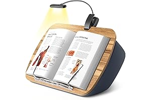 Hands-Free Reading Comfort: Beanbag Book Pillow Stand with Adjustable Reading Light