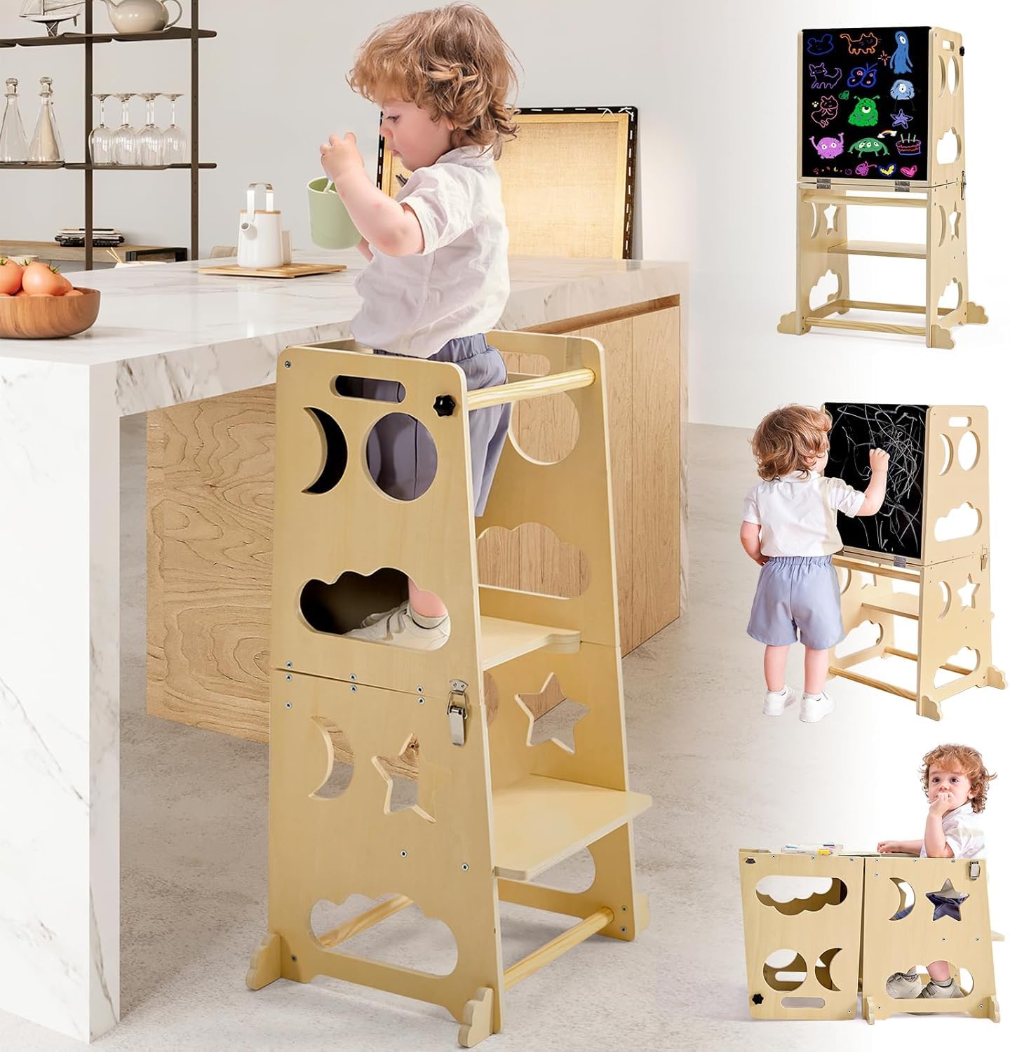 Torre de Aprendizaje Montessori ATAA Stool con Taburete Extraíble