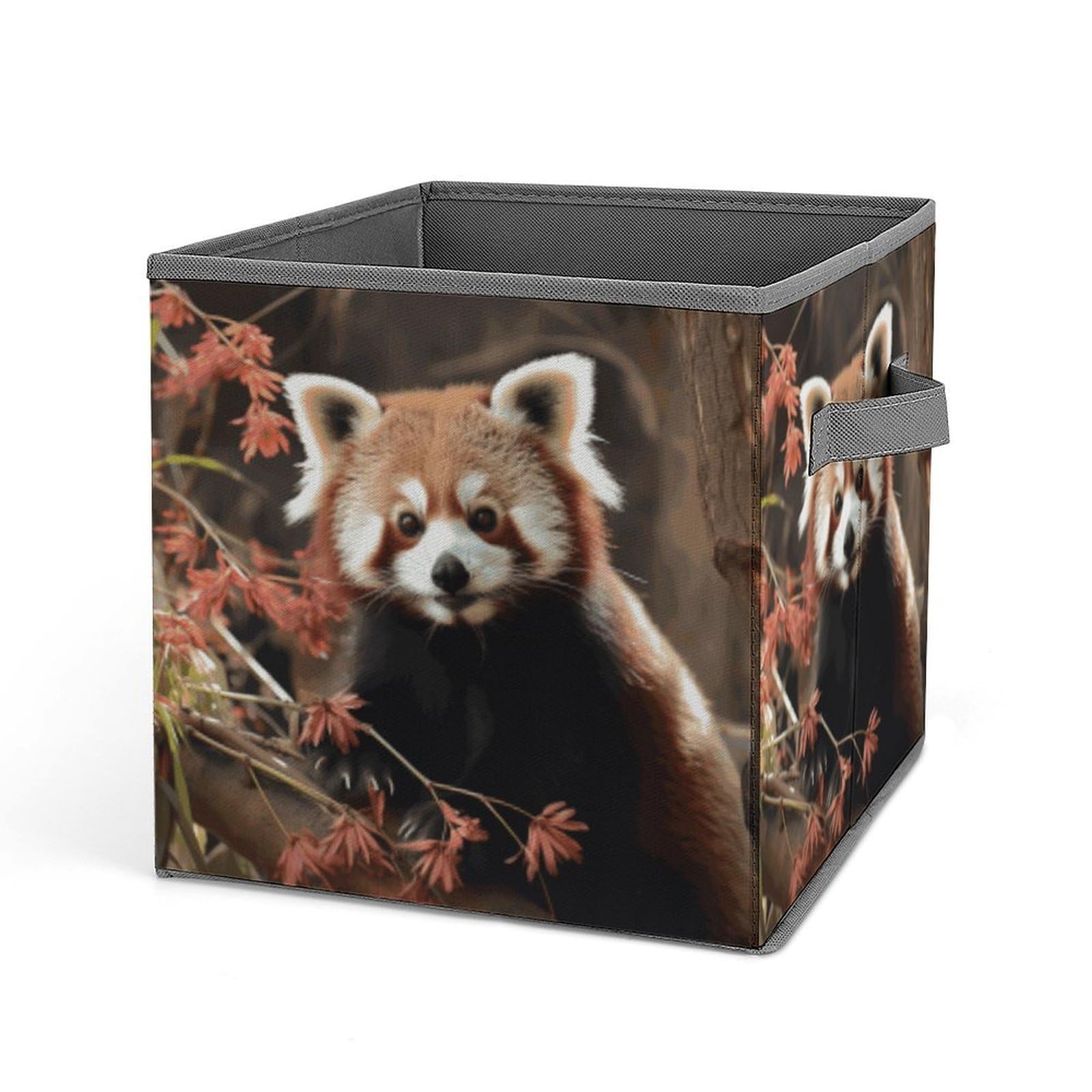 VstaDank Red Pandas Storage Bin Collapsible Storage Cubes Organizer Oxford Cloth Storage Box with Dual Handles Large Stackable Closet Storage Bins for Sheets Hat Sweater
