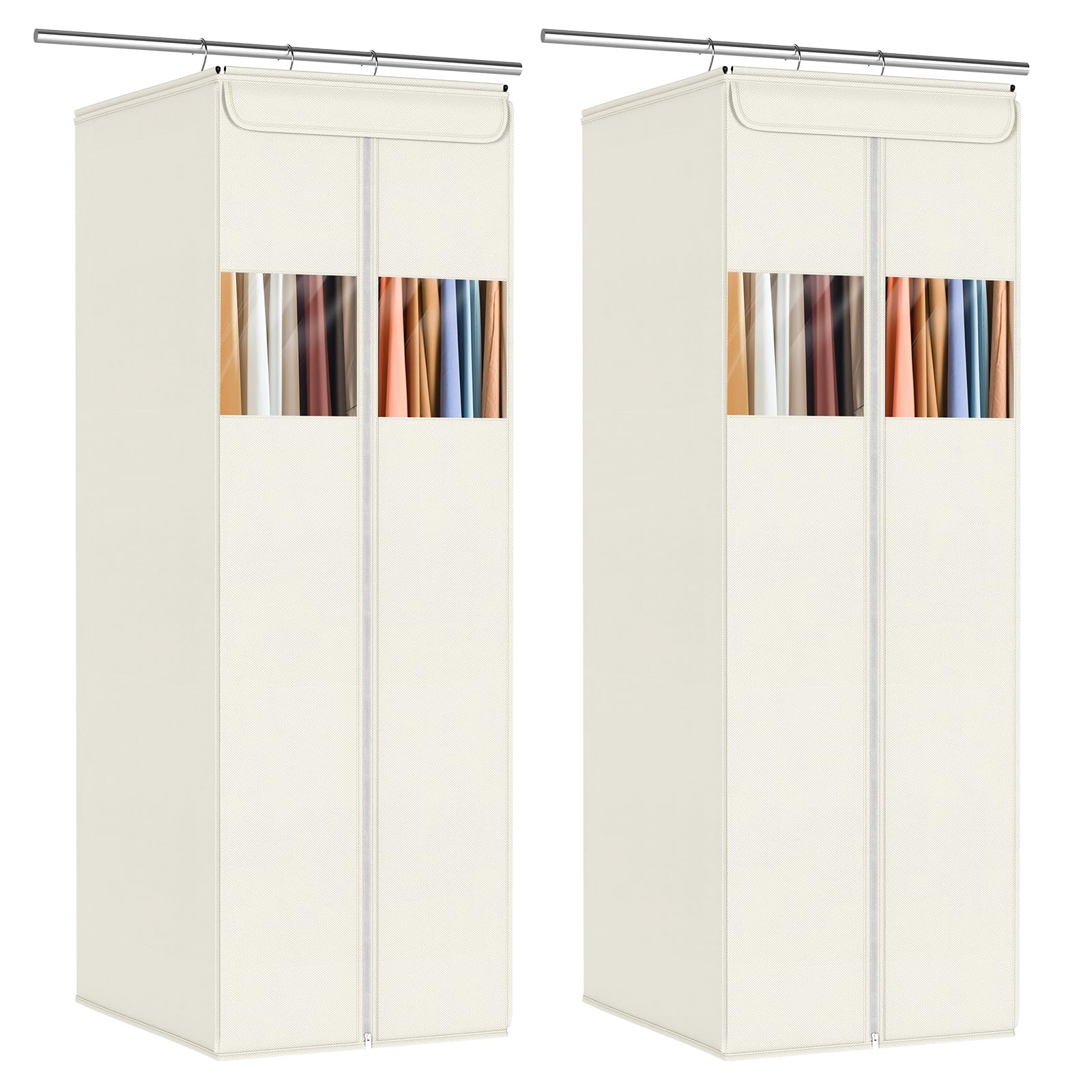 Zilink Clear Garment Bags for Hanging Clothes 54 Large Hanging Garment Bag for Closet Storage with Clear Window