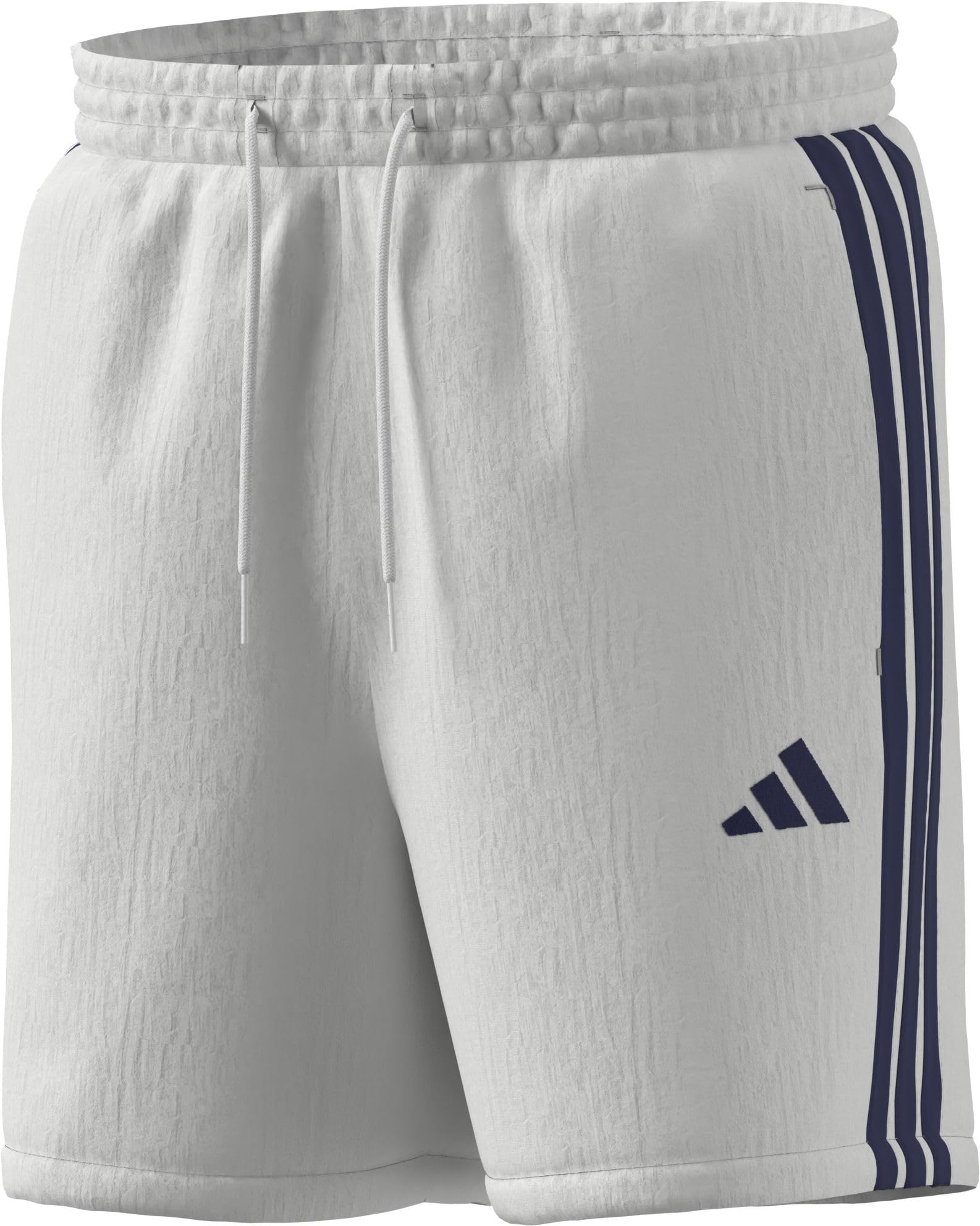 adidas Uomo Essentials Three Stripes Chelsea Woven Short, White/Mystery Ink/Mystery Ink/Mystery Ink, 3XL