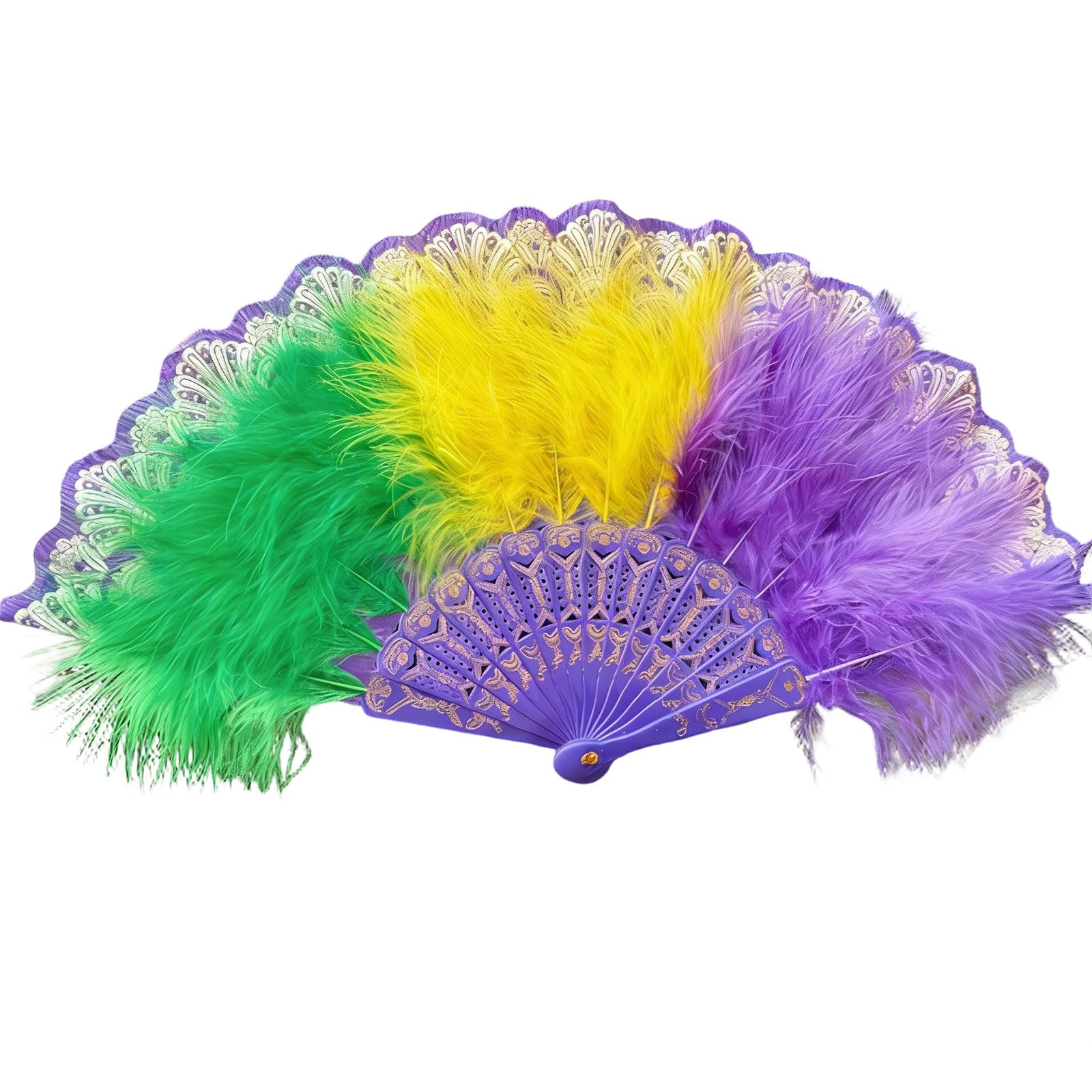 Chinese Styles Hand Held Fan Feathered Retro Folding Fanning Flapper Hand Fanning for Costume Dancing Wedding Decors Foldable Feathered