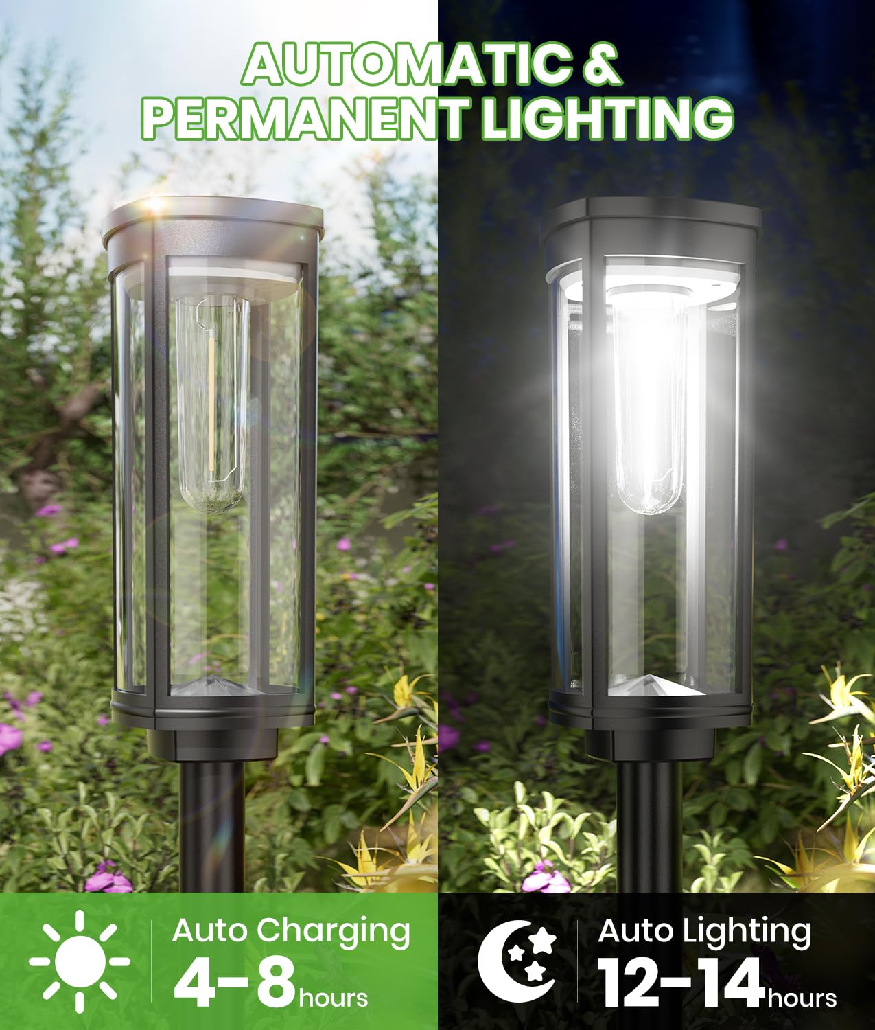 Sehr Hell Solarlampen für Außen Garten, 4 Stücke Gartenleuchten Solar Kaltes Weiß,IP65 Wasserdicht Solarleuchten Garten Außenbeleuchtung für Außen Garten, Terrasse, Pfad, Rasen