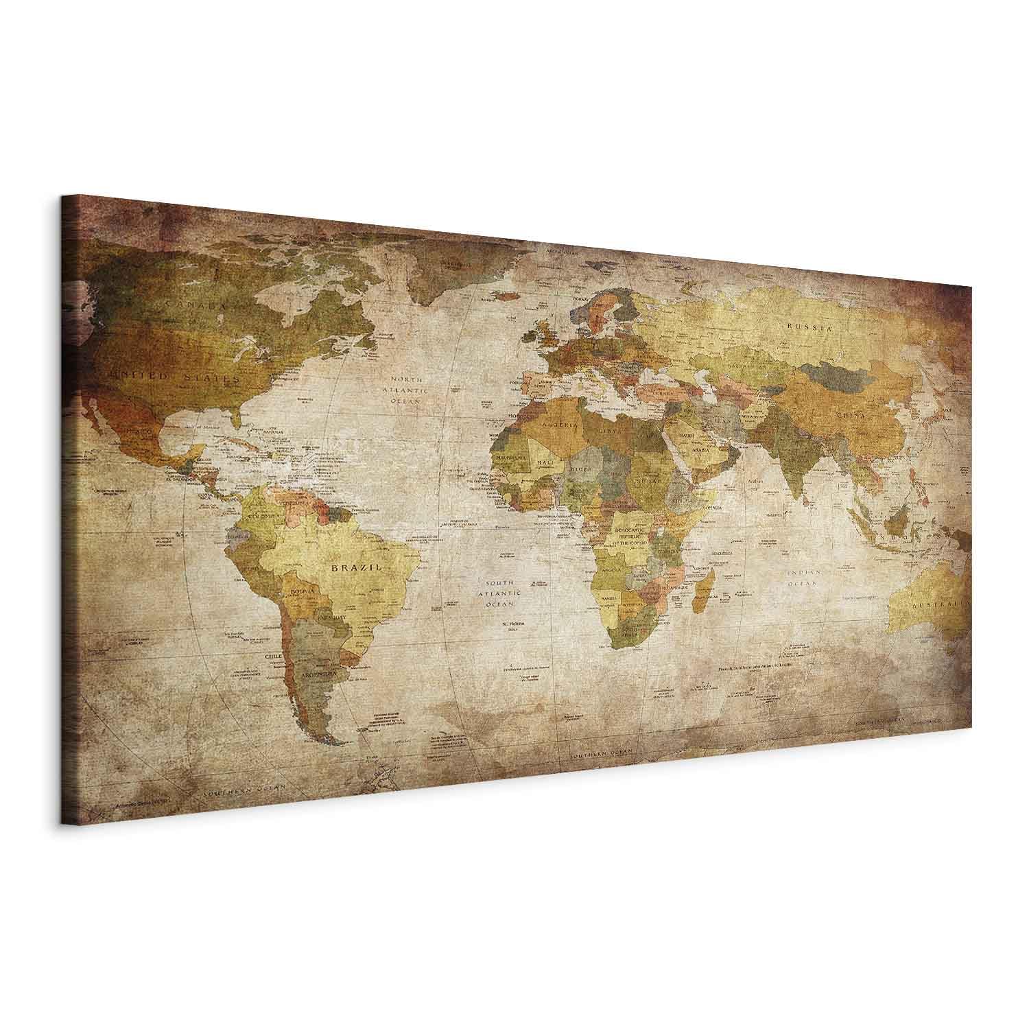 murando Canvas Wall Art Mega XXXL World map 160x80 cm Canvas print