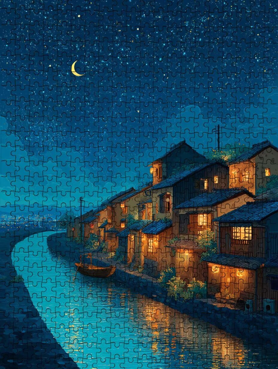 Moon Night Scene Puzzle 6000 elementów, puzzle dla dorosłych 6000, The Impossible Challenge, klasyczne edukacyjne, drewniane puzzle, do dekoracji ścian domu, prezent FNKL1-1158