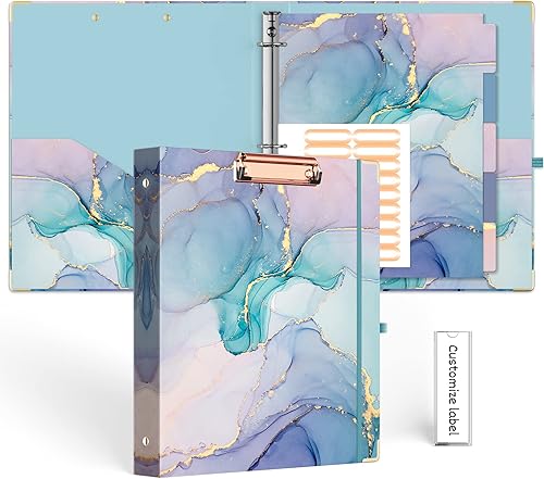 EYROZILL - Carpeta de 3 anillos de 1 pulgada para papel de tamaño carta (8.5 x 11 pulgadas) con separadores de 5 pestañas, bonitas carpetas de tres EYROZILL - Carpeta de 3 anillos de 1 pulgada para papel de tamaño carta (8.5 x 11 pulgadas) con separadores de 5 pestañas, bonitas carpetas de tres