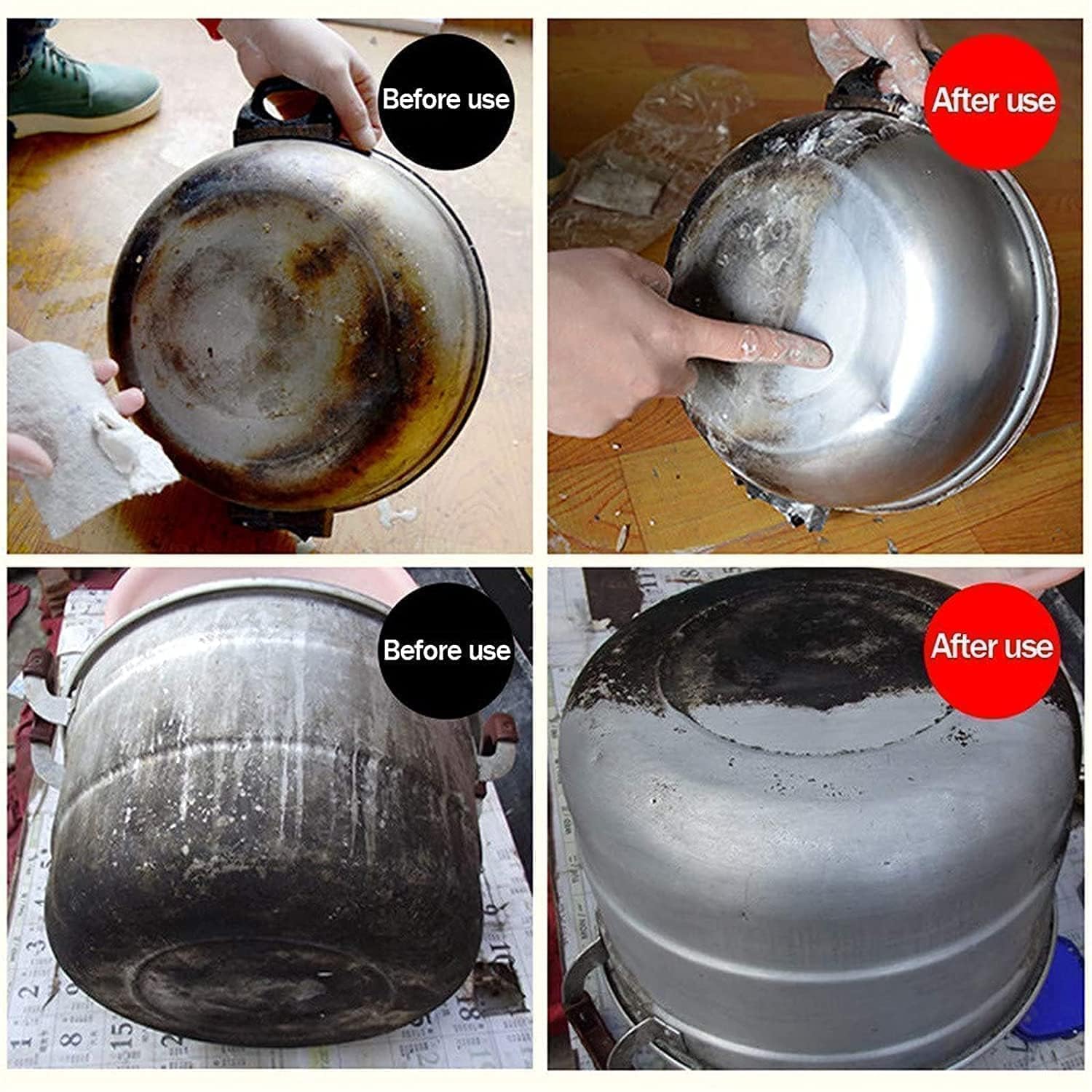 SKYZONE EXPORT Cookware Cleaner Stainless Steel Cleaning Paste Remove Stains from Pots Pans Utensils Cleaner Multi-Purpose Cleaner Dirt Remove Household Cleaning Strong Detergent Cream Powder 450gm