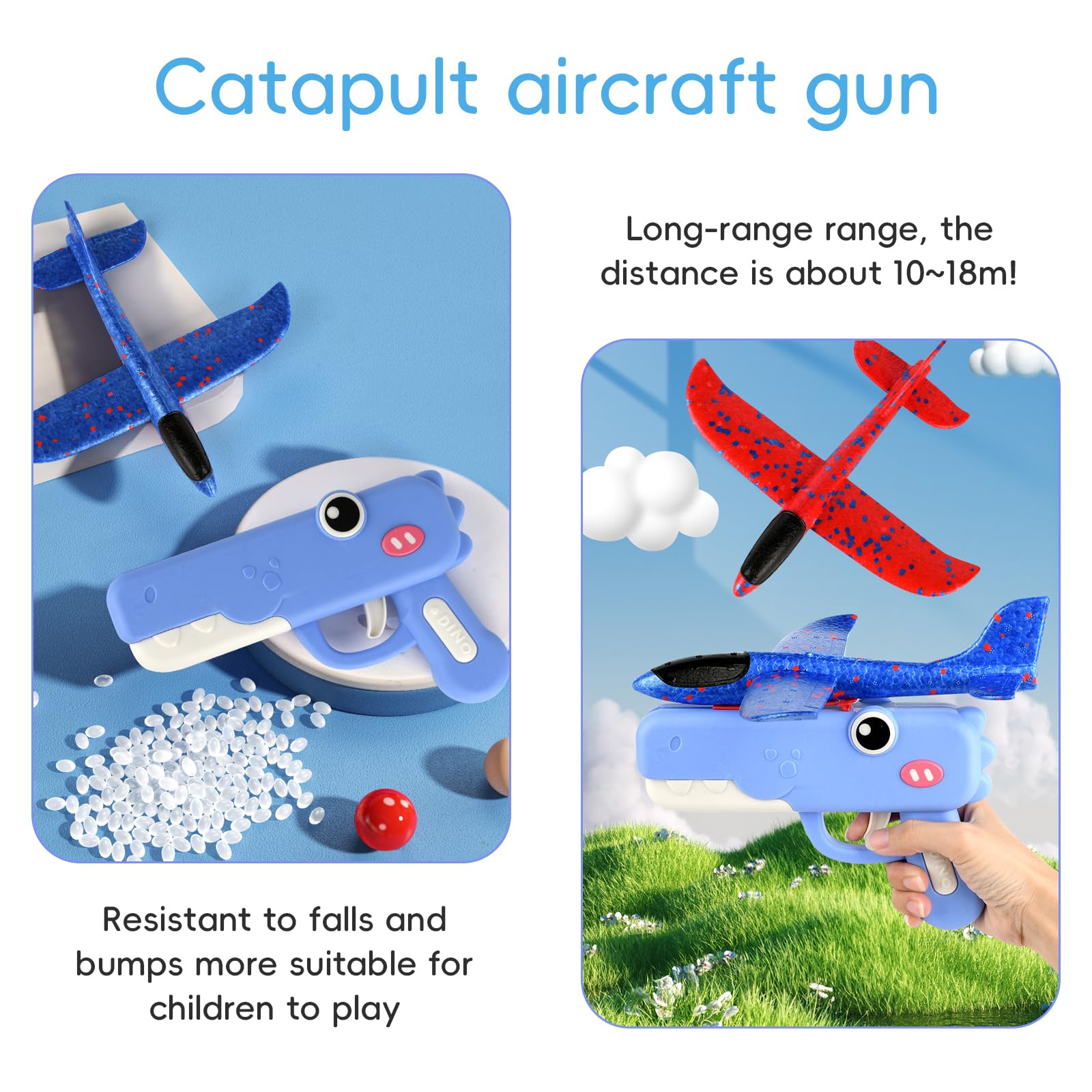 Styropor-Wurfgleiter Spielzeug – Sicheres Kinderflugzeug, Blau, Für Draußen, Ab 3 Jahre