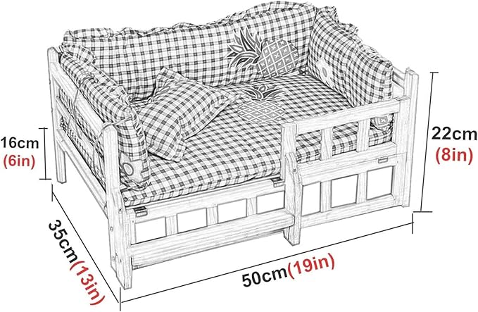 Cama Elevada para Perro Catre Pequeño 50x35 cm con Colchoneta Lavable miniatura 2