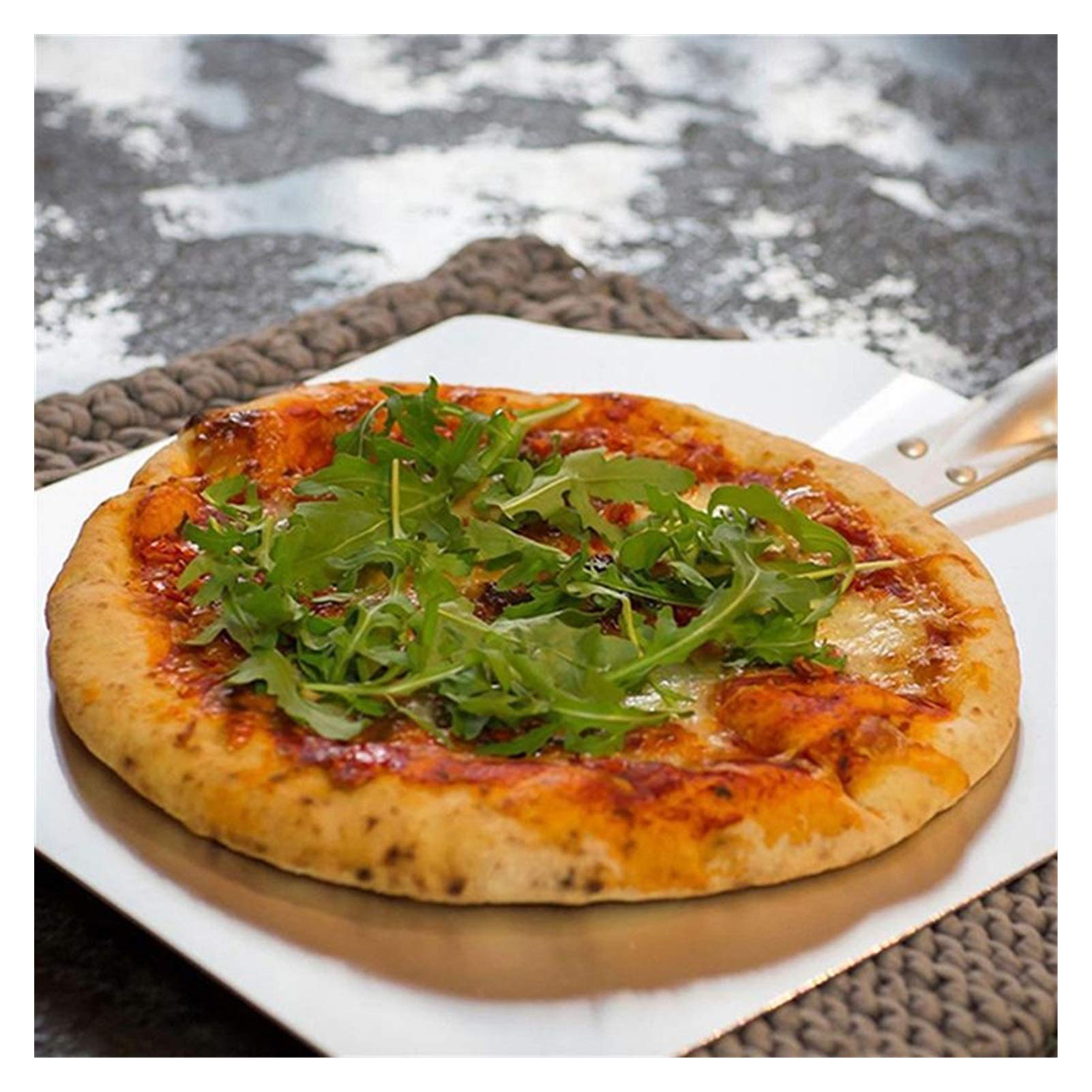 Łopata do pizzy 1 szt. Łopata do pizzy Drewniana rączka Łopatka do pizzy Nieprzywierająca łopatka do pizzy do domowej restauracji Spiralna łopatka do pizzy ze zdejmowanym uchwytem (kolor: różne kolory
