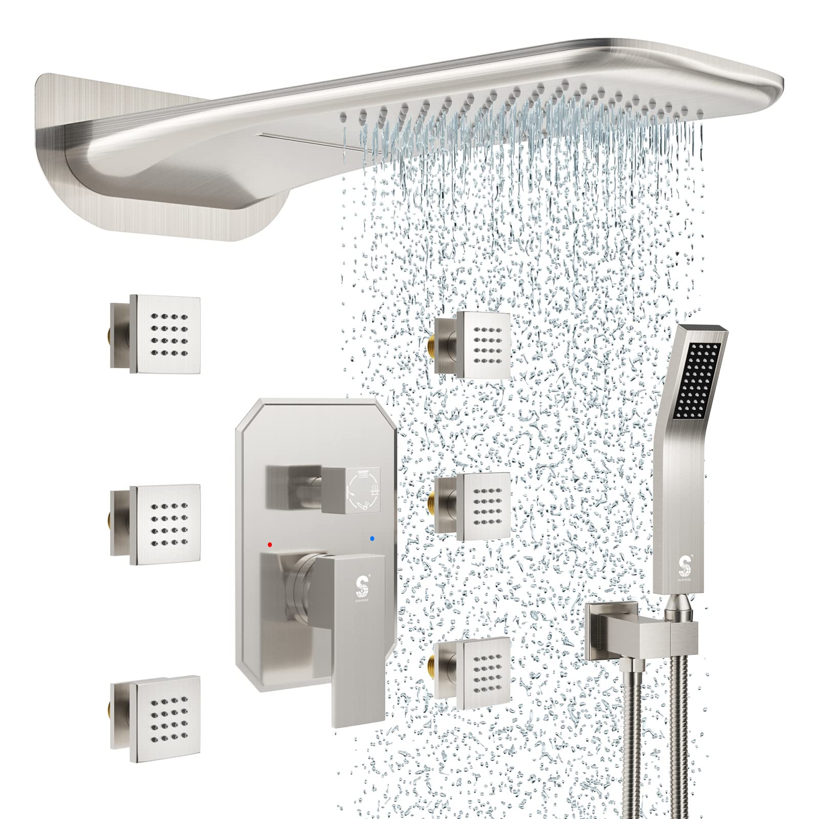 Buy 4Function Waterfall Shower System with Body Jets, SR SUN RISE Full