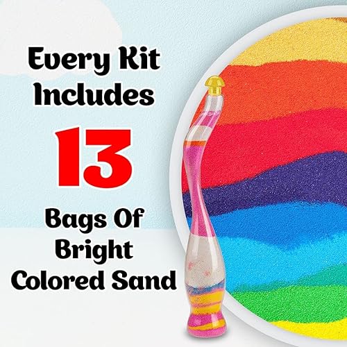 Miniatura 5 de Kraftic Kit de actividades de arte y manualidades Super Sand - Juego de manualidades de arena 10 botellas de arte de arena 10 bolsas de arena