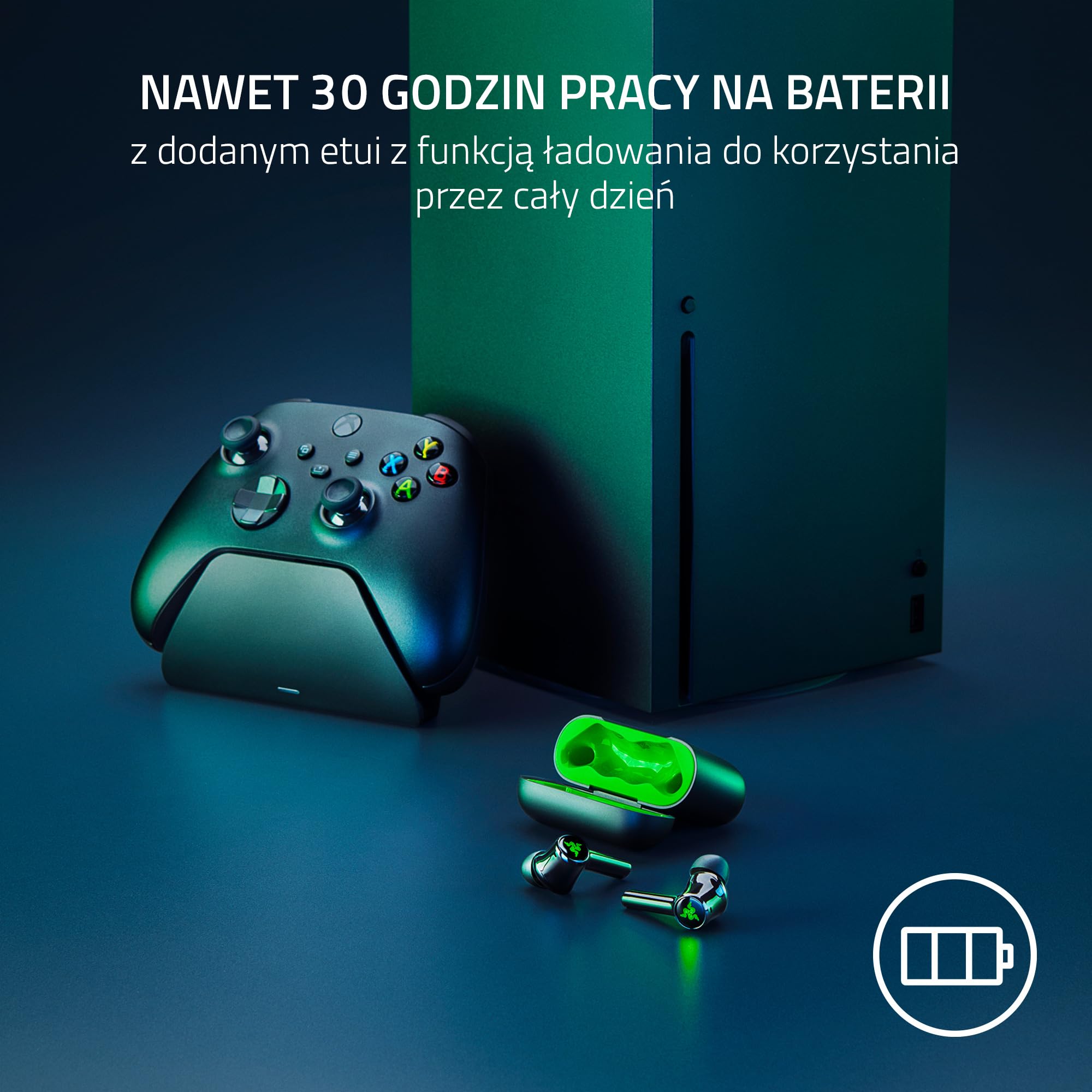 Razer Hammerhead HyperSpeed - bezprzewodowe słuchawki do gier na Xbox (bezprzewodowe HyperSpeed, aktywna redukcja szumów, Bluetooth 5.2, do 30 godzin baterii).