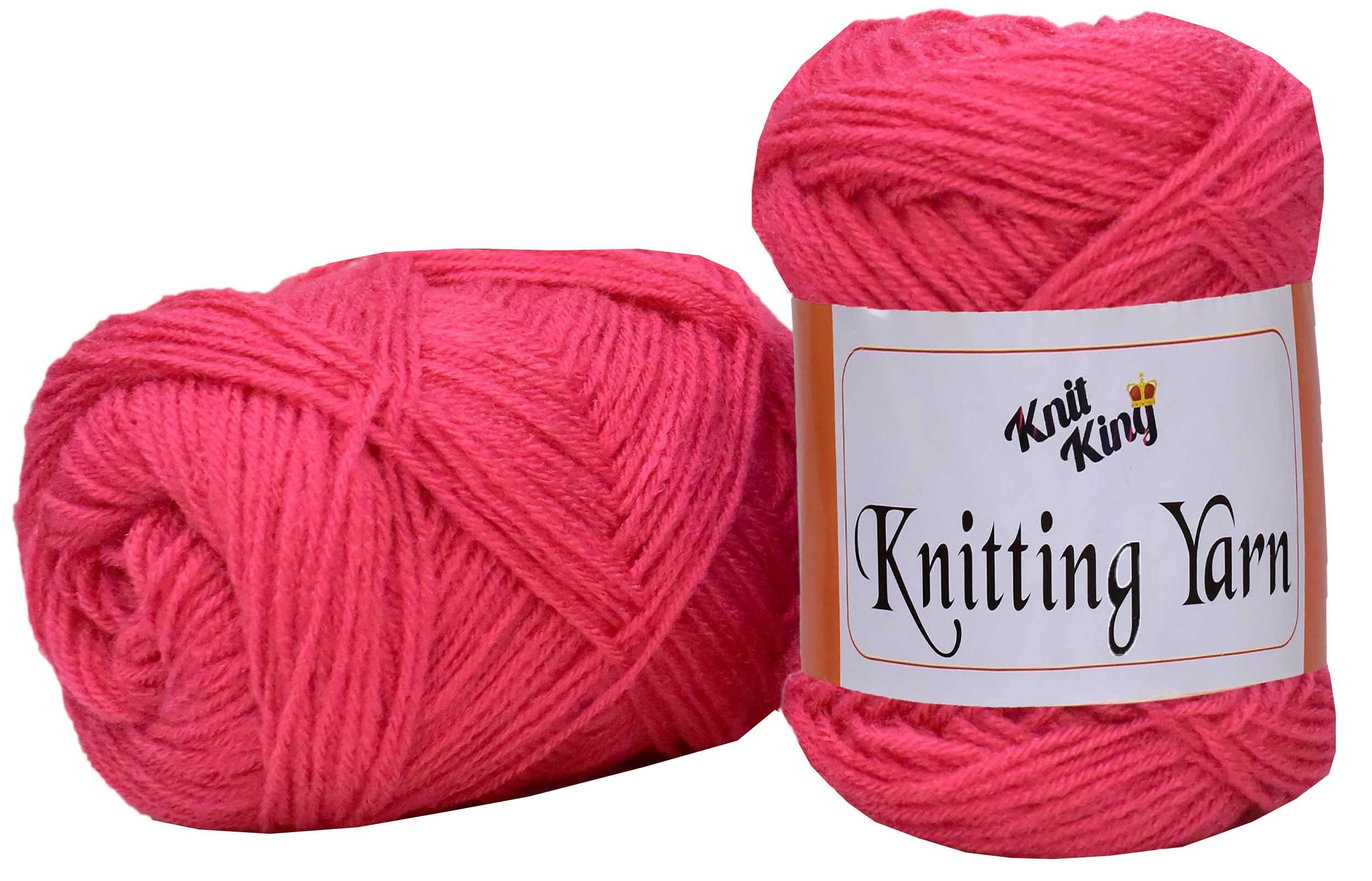 KNIT KING 100% Acrylic Wool Melon 100 GMS Wool Ball Hand Knitting Wool/Art Craft Soft Fingering Crochet Hook Yarn, Needle Knitting Yarn Thread Dyed-MA Art-IDB