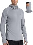 Roadbox Sun Hoodie Men UV Protection Long Sleeve, UPF 50+ Fishing Shirts with Mask, Lightweight Hiking Outdoor Rash Guard