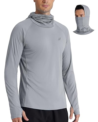 Roadbox UPF 50+ Men's Hooded Fishing Shirts, Long Sleeve UV