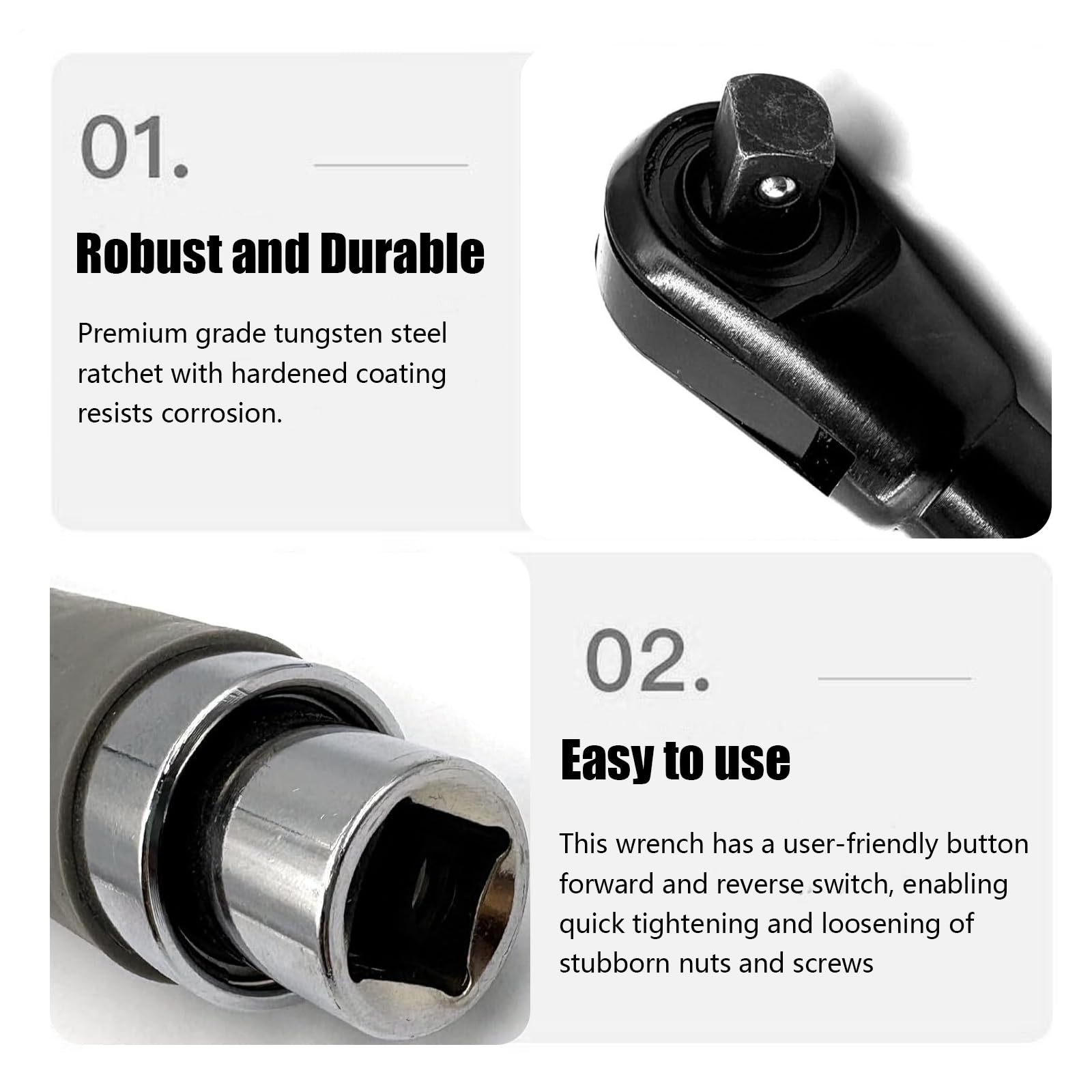 Prolunga Offset Pronte, Offset Extension Wrench, Chiave di Estensione Sfalsata con Adattatori da 1/2", 1/4" e 3/8", Prolunga Chiave a Cricchetto per Meccanici Artigiani del Garage Riparazione Auto