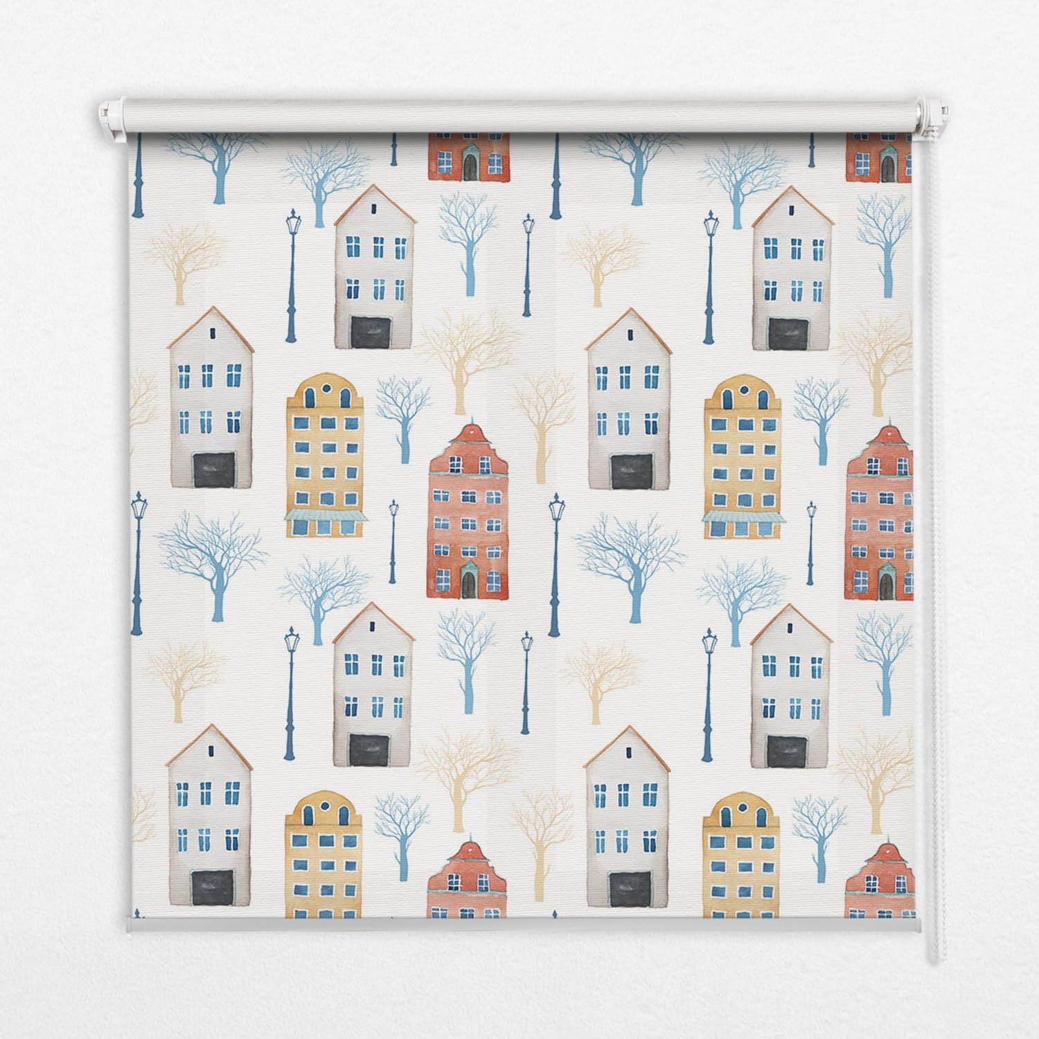 Store enrouleur intérieur 140x180cm tamisant et perméable motif Blocs Tulup