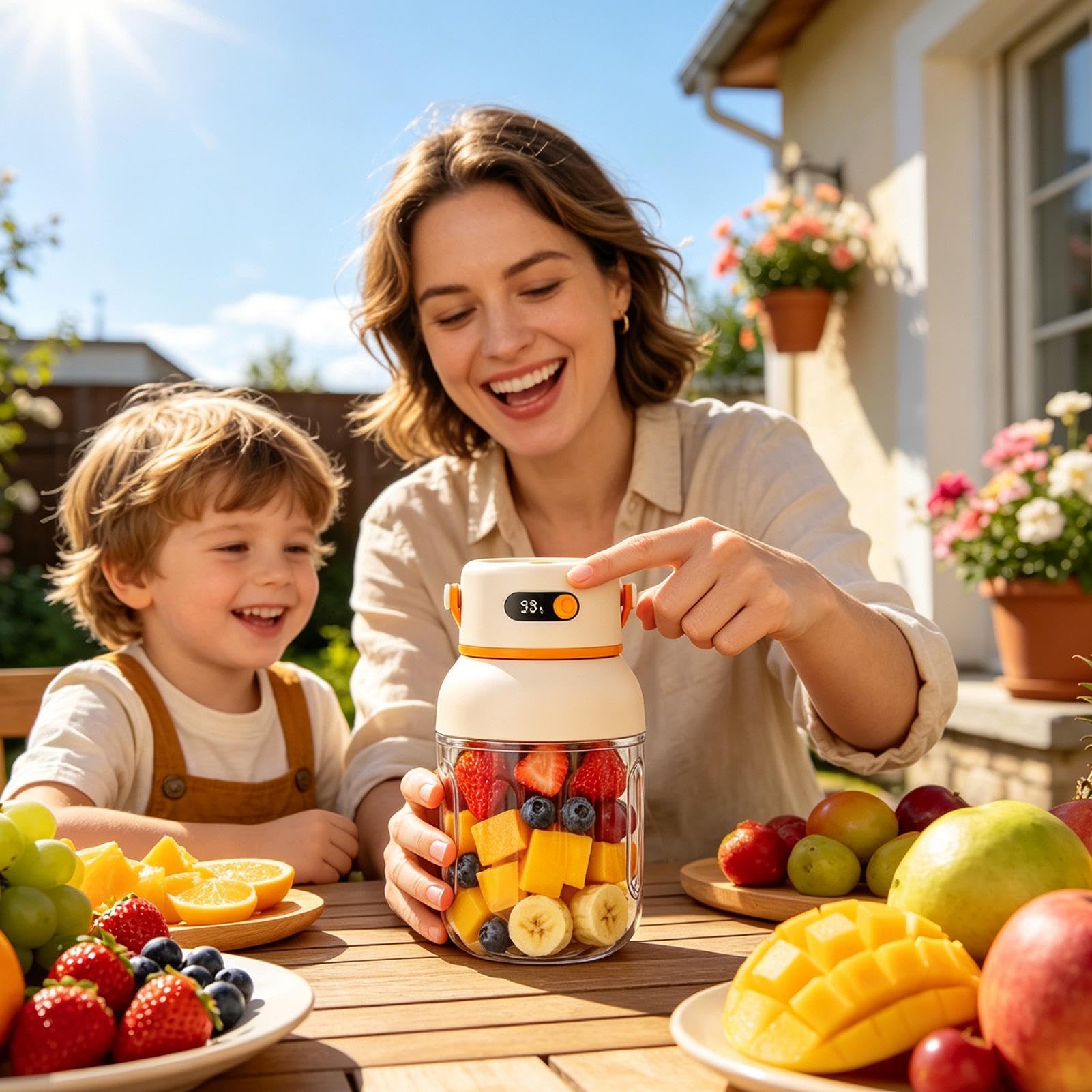 Mini frullatore portatile | 1000 Ml Spremiagrumi Elettrico Ricaricabile USB - Frullatore per Succhi Senza Fili,Adatto per viaggio, casa, cucina, ristorante, appartamento, dormitorio, ufficio e campegg