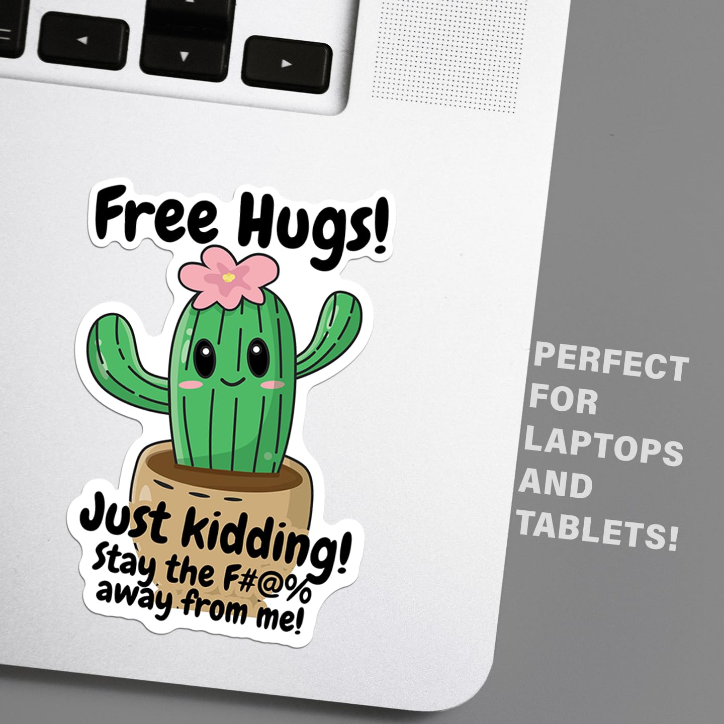 Amazon.com - Cactus Sticker Decal - Free Hugs Just Kidding Stay Away Funny  Sarcastic Joke - for Cars, Windows, Bumpers, Laptops, Cups, Water Bottles,  Walls - 5 x 3.25 Inches