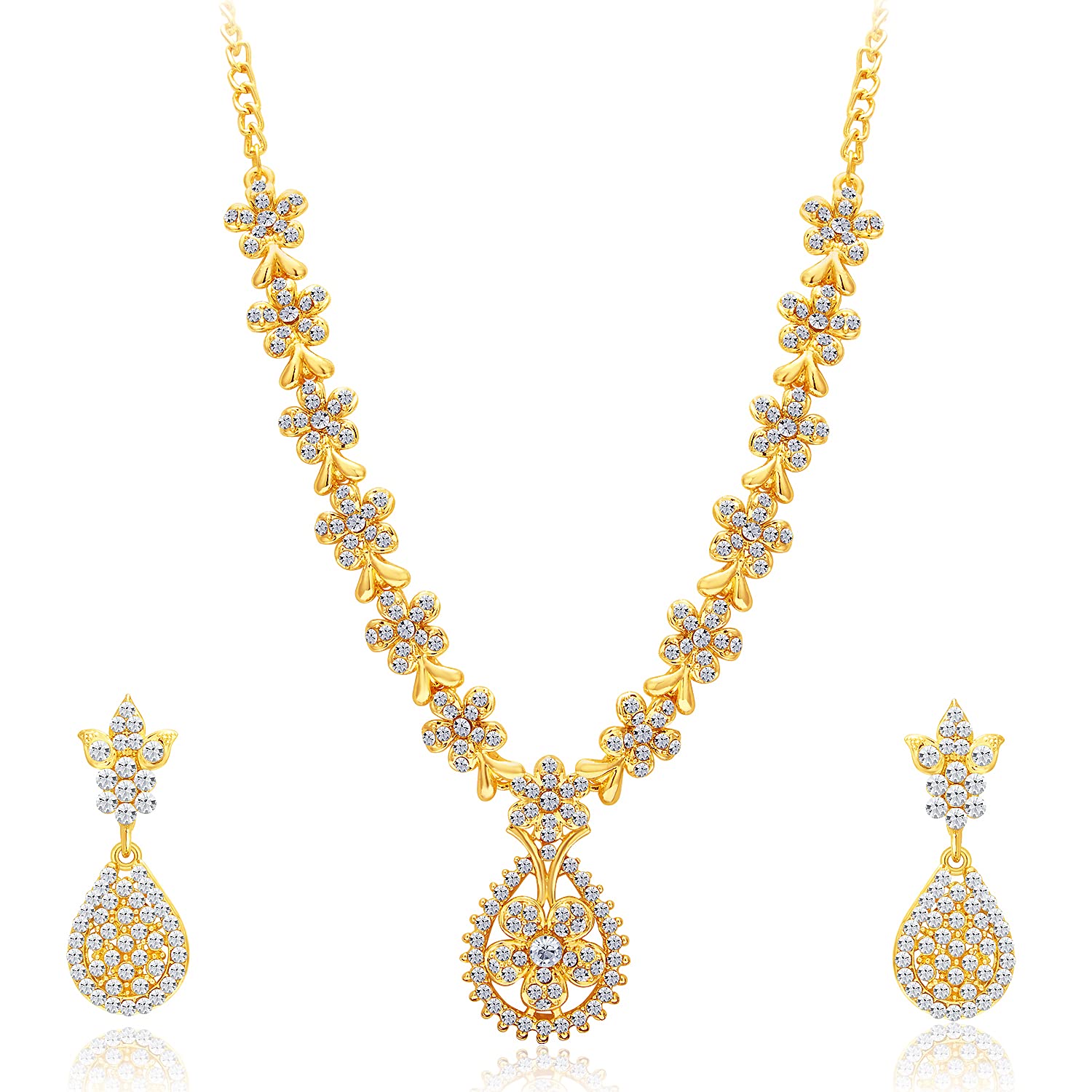 Sukkhi Glistening Gold Plated Ad Necklace Set For Women (B0BT1Q9FZK) Amazon Price History, Amazon Price Tracker
