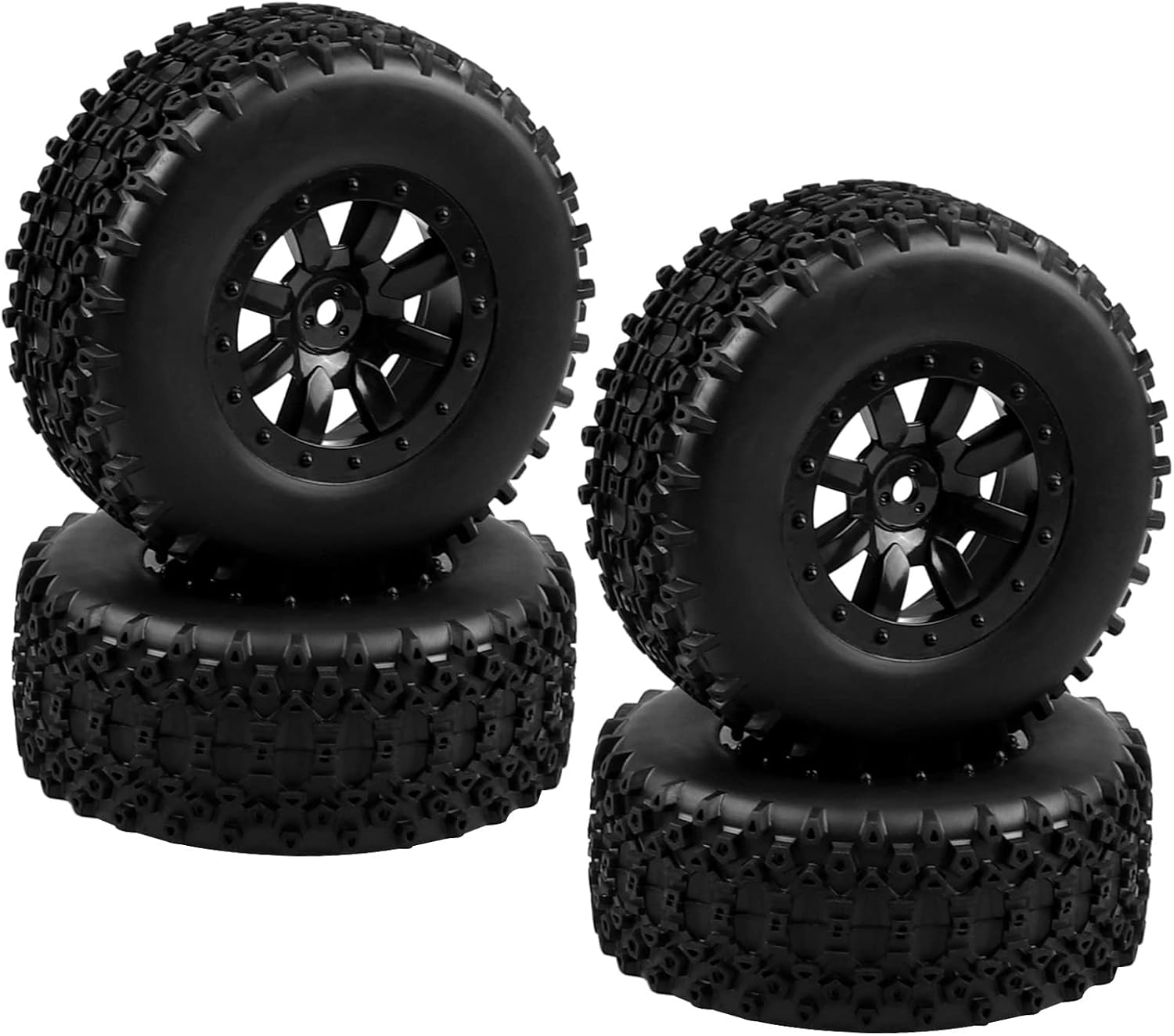 Acekeeps 1/10 RC Short Course Truck Wheels and Tires Combo