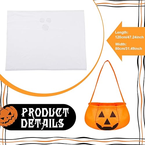 Miniatura 2 de Sadnyy Juego de disfraz de perro fantasma de Halloween de 31.5 x 47.2 pulgadas, incluye disfraces de perro con cubo, disfraz de fantasma con cubo de