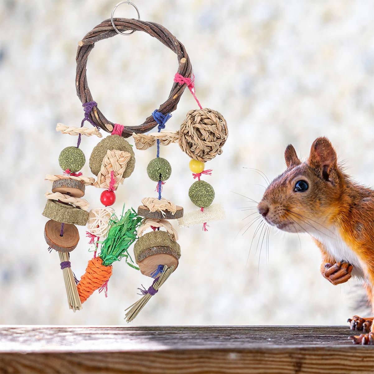 Yardwe 2 Stück Kaninchen Kauspielzeug für Kleine Haustiere Geruchsfrei zum Spielen und Zähne Schleifen Hängendes Hamsterzubehör für Kleintierkäfige