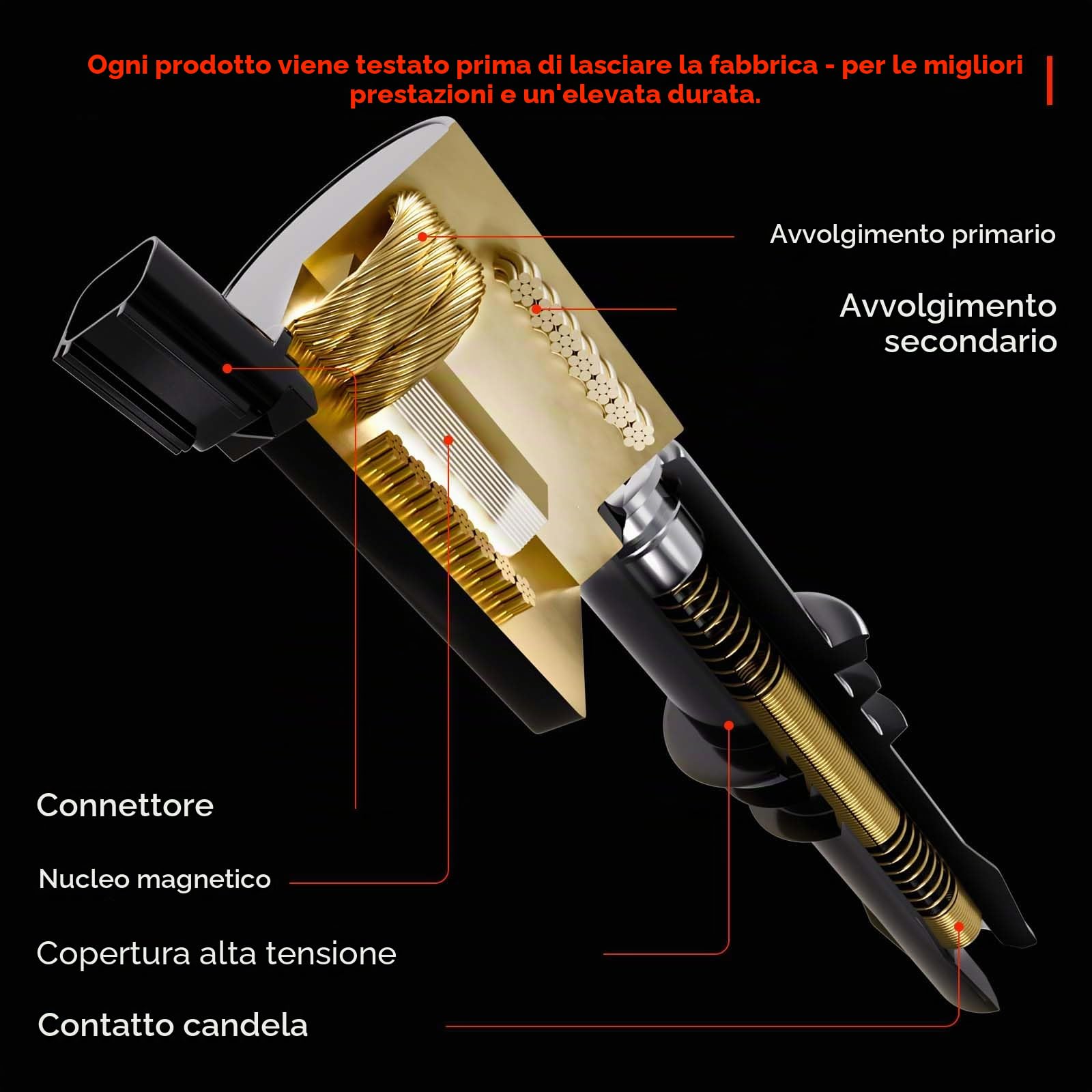 Frankberg 4 bobine di accensione modulo di accensione 12137594937 | Compatibile con: Fantasma, Serie 3 Cabrio E46, Serie 3 Coupé E46, C5 Break TD_, 308 cc, Serie 5 Touring E39, X1 E84