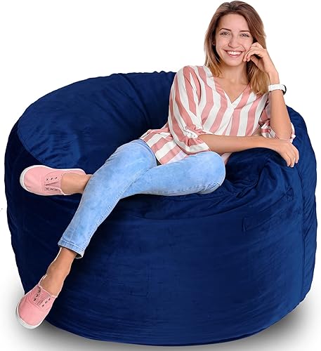 Homguava Bean Bag Chair 3' Bean Bags con relleno de espuma viscoelástica, sillas de puf grandes, sofá suave con funda de terciopelo holandés-36 × 36