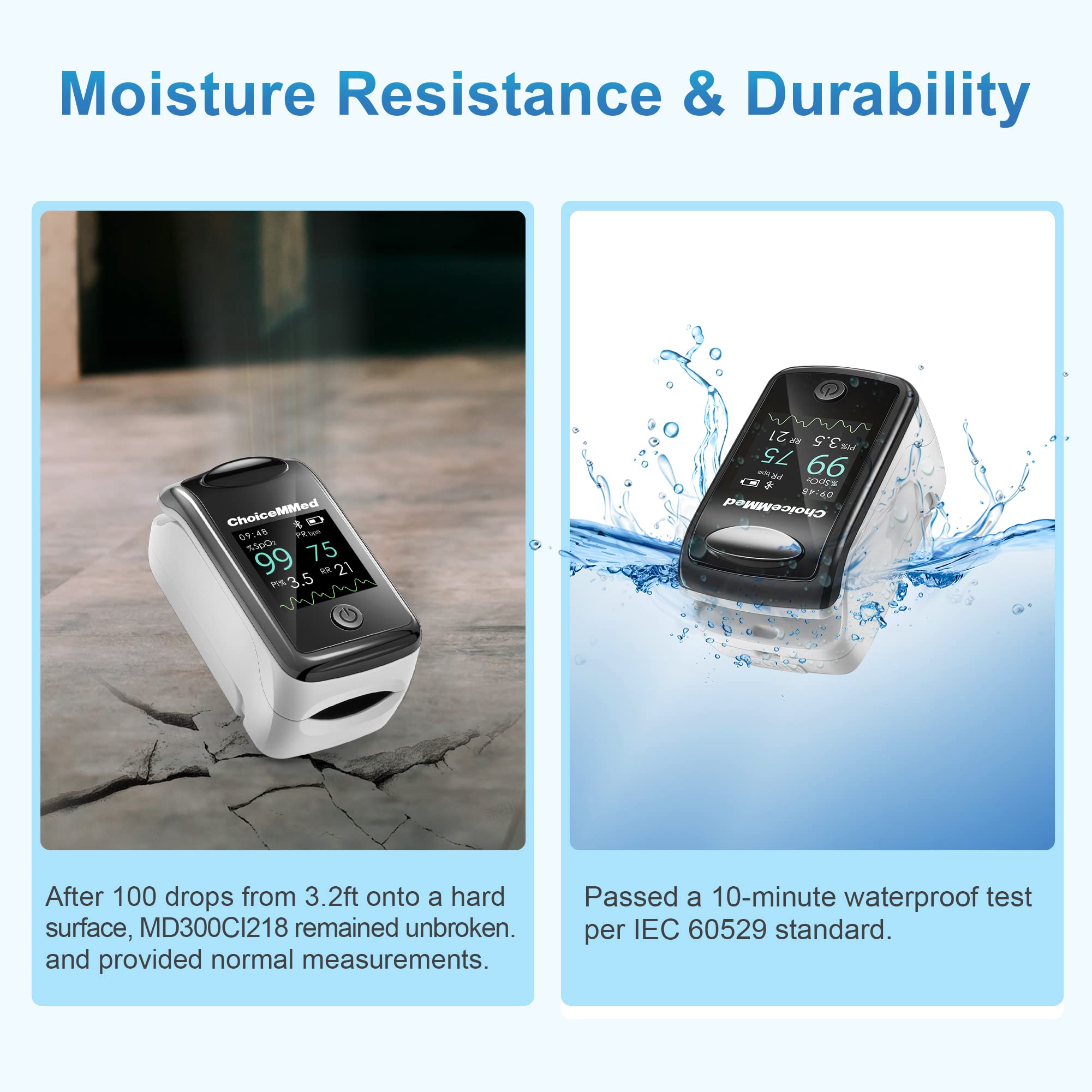 ChoiceMMed Pulse Oximeter - Bluetooth SpO2 Monitor -4